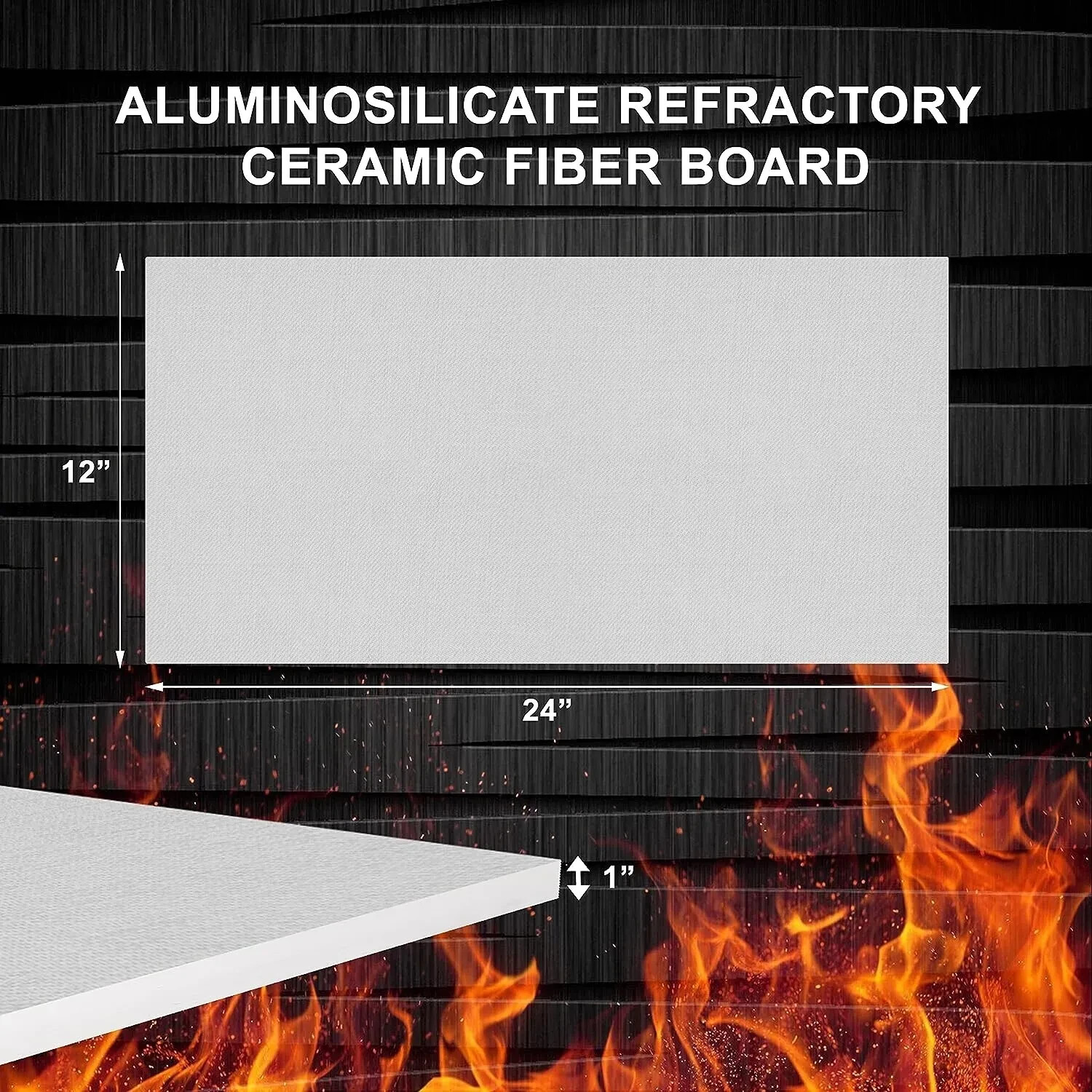 Ceramic Fiber board – 24″ X 12″ X 1″ – Thermal Insulation Board 2300F