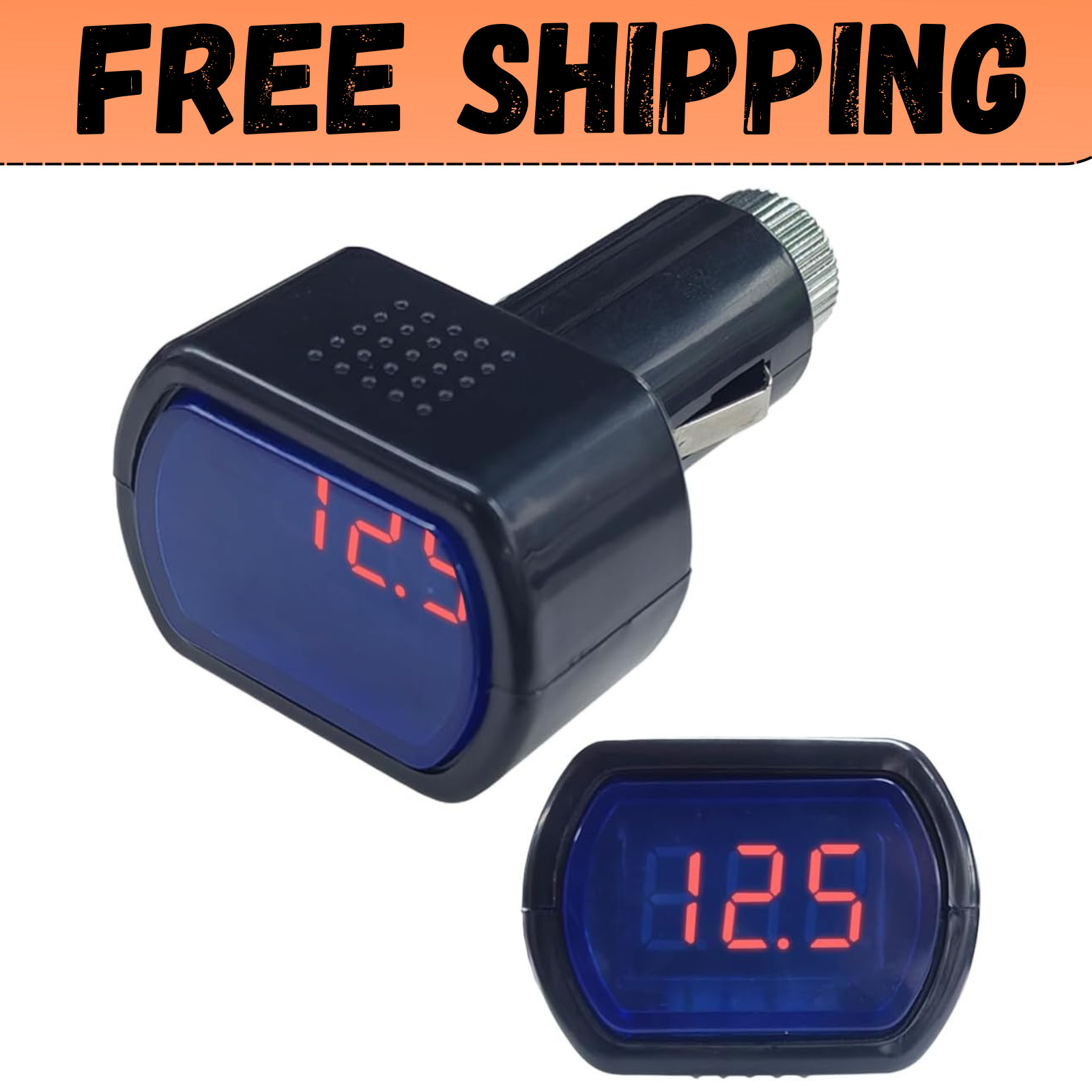 Car LED Digital Voltmeter, DC 12V/24V Cigarette Lighter Voltage Meter, Volt Gaug