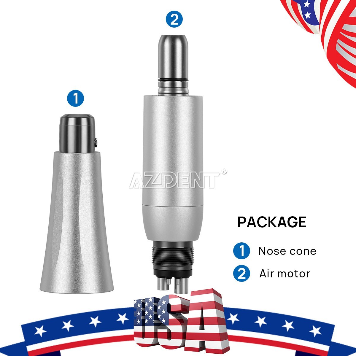 AZDENT Dental Hygiene Prophy Handpiece 4:1 Nose Cone Air Motor 4Hole 360°Swivel