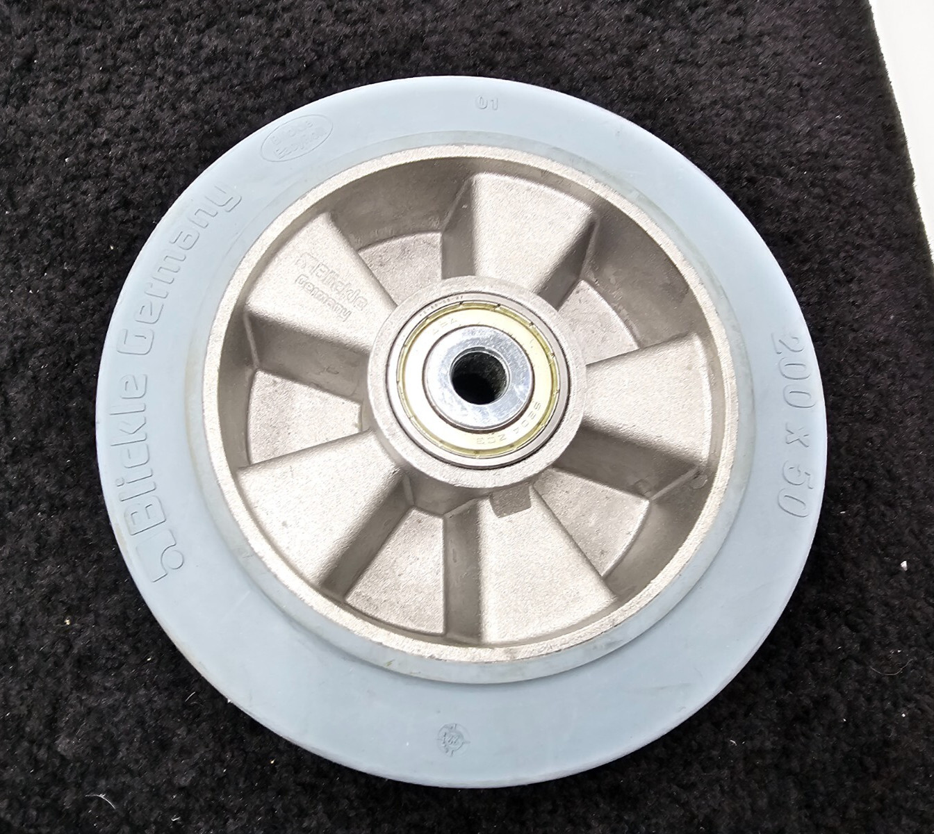 Blickle Rubber Caster Wheel 200mm x 50mm Rolling Resistance Gray Silver
