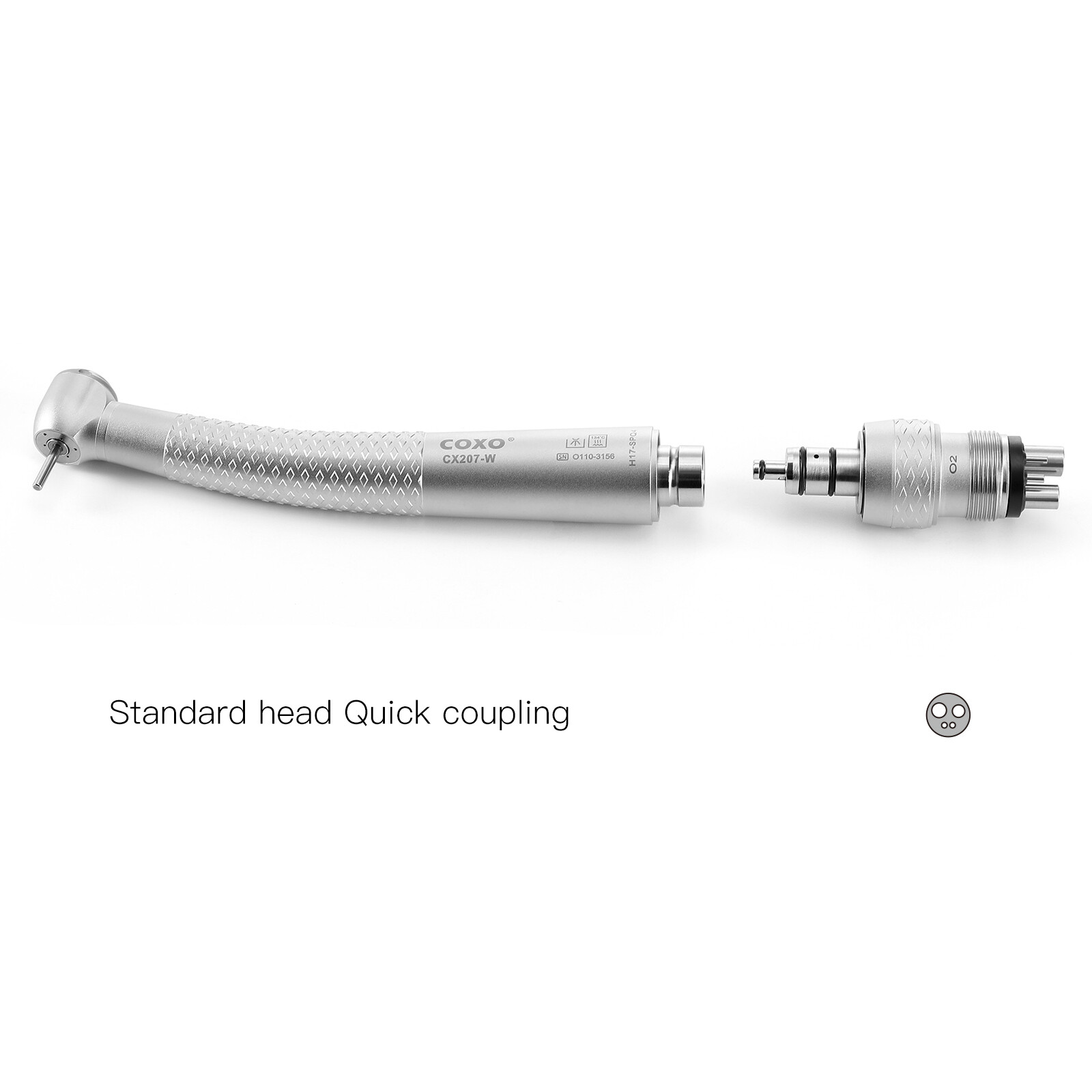 COXO Dental High Speed Handpiece Air Turbine with 4holes Coupler Standard Head