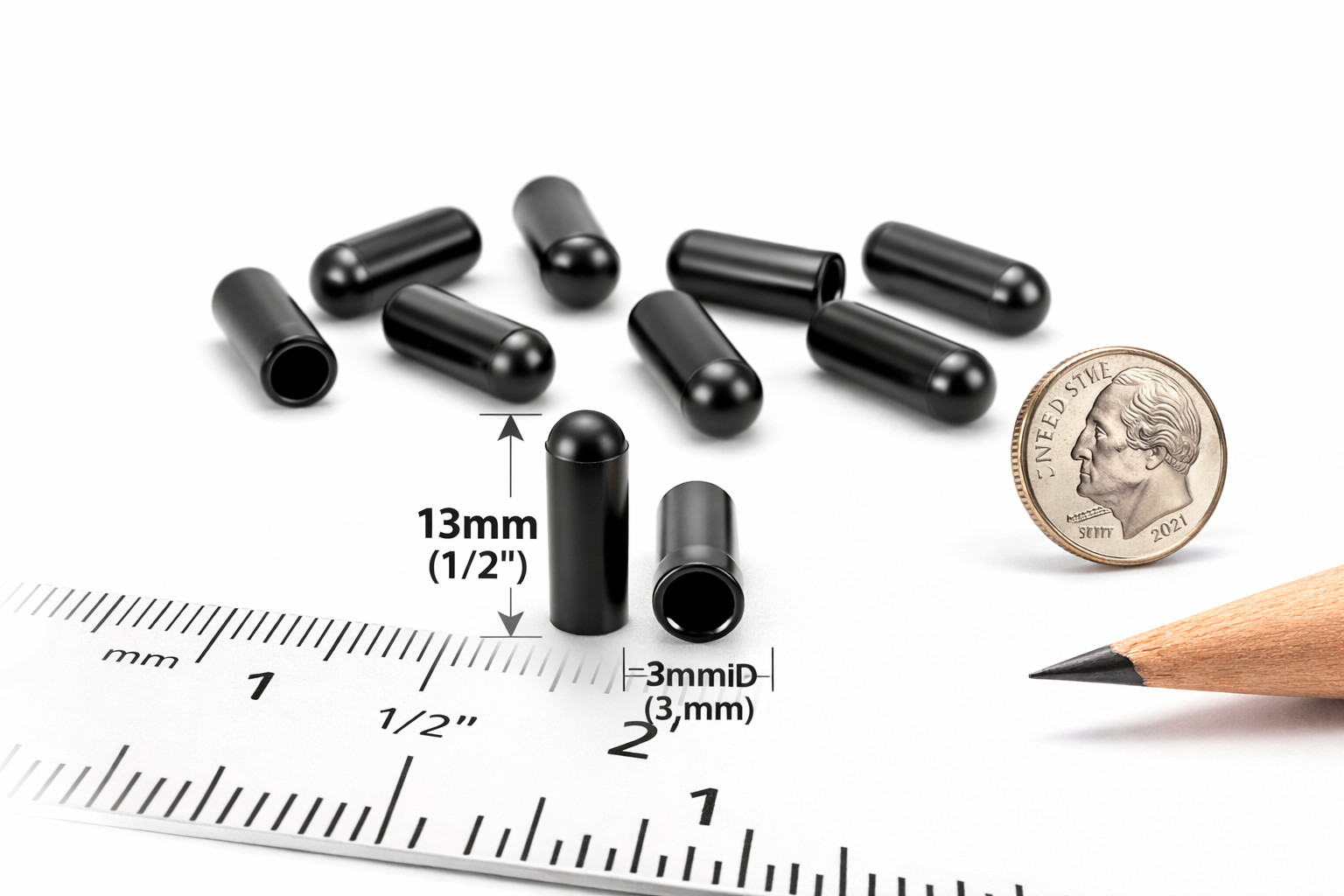 3mm Silicone Vacuum Caps Blanking Caps Masking Caps Tubing Caps Black