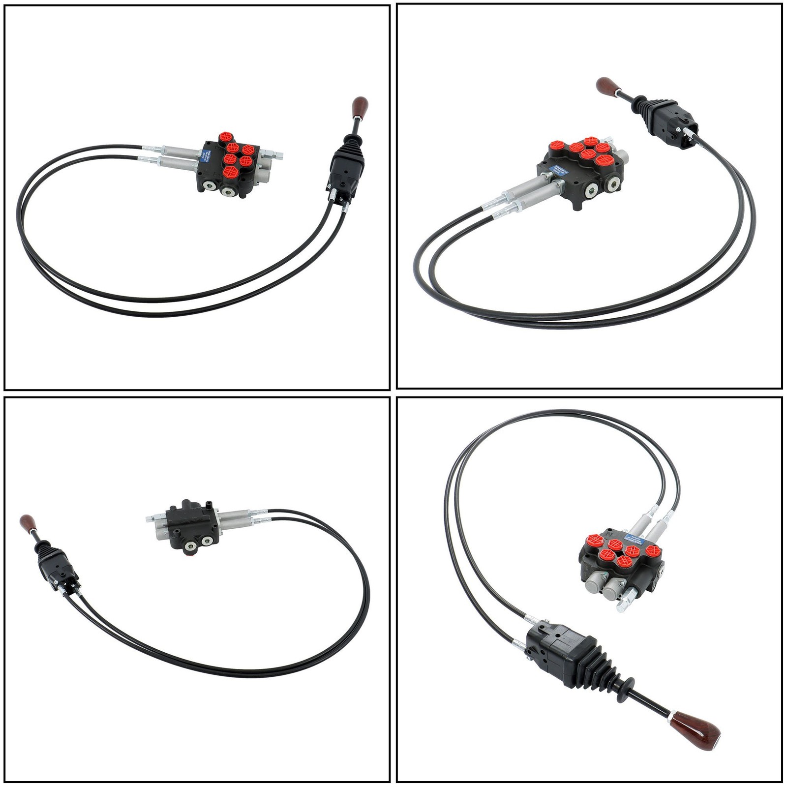 2Spool Remote Control Valve 80LPM Hydraulic Kit w/Joystick 4.9ft Cables