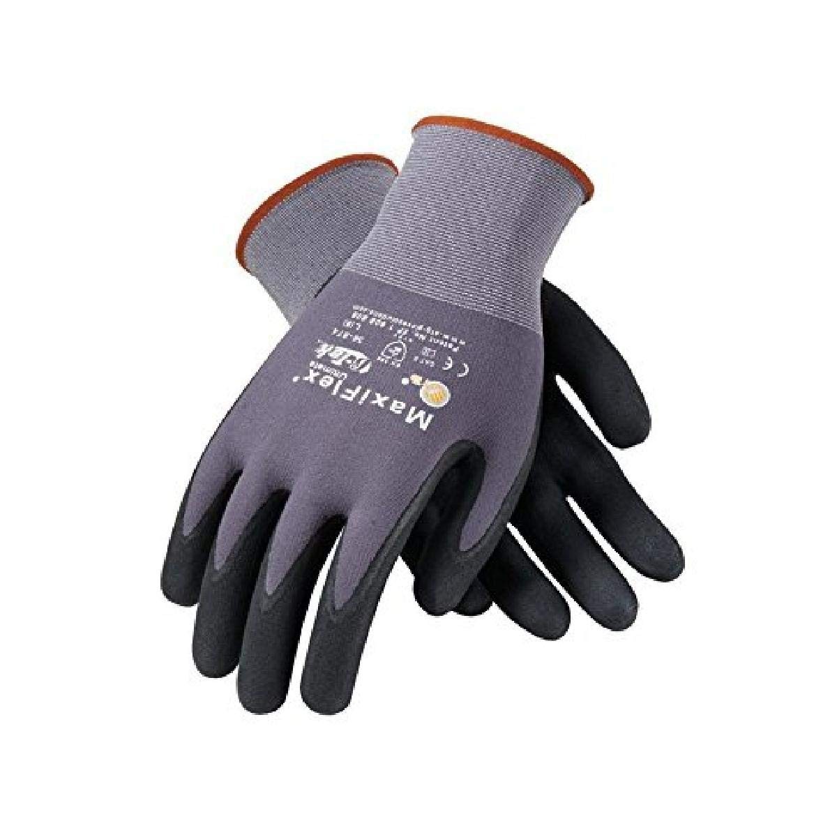 PIP 34-874/L Maxi Flex Ultimate 34874 Foam Nitrile Palm Coated Gloves, Gray, …