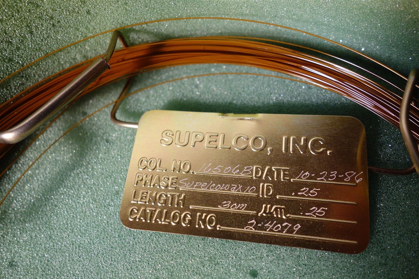 J&W Scientific Supelco 16506B supelcowax .25 30m .25 2-4079 GC Column