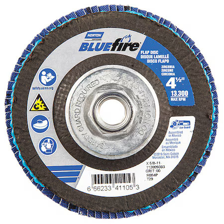Norton Co 66623341105 Flap Disc, 13, 300 Rpm, 60 Grit, 29-Type, Pk2