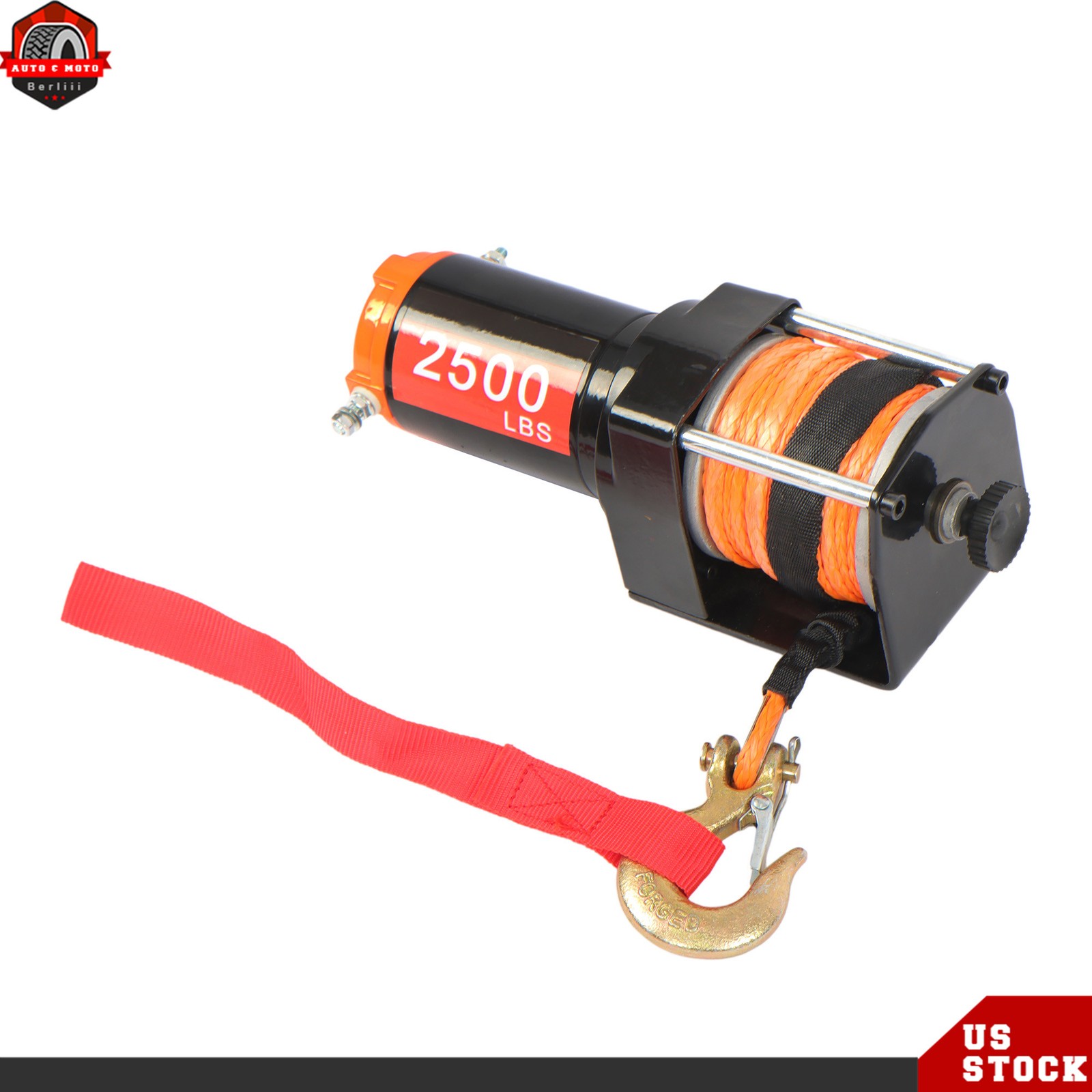 2500lb Electric Winch 50 ft Synthetic Rope 12V DC with Wireless / Wired Remote