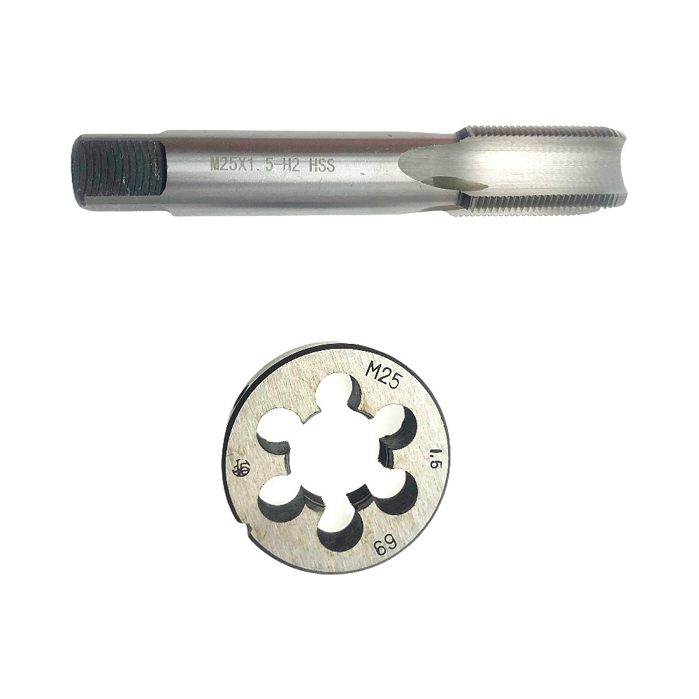 M25 x 1.5mm Tap & M25 x 1.5mm Die Metric Thread Right Hand HSS High Speed Steel