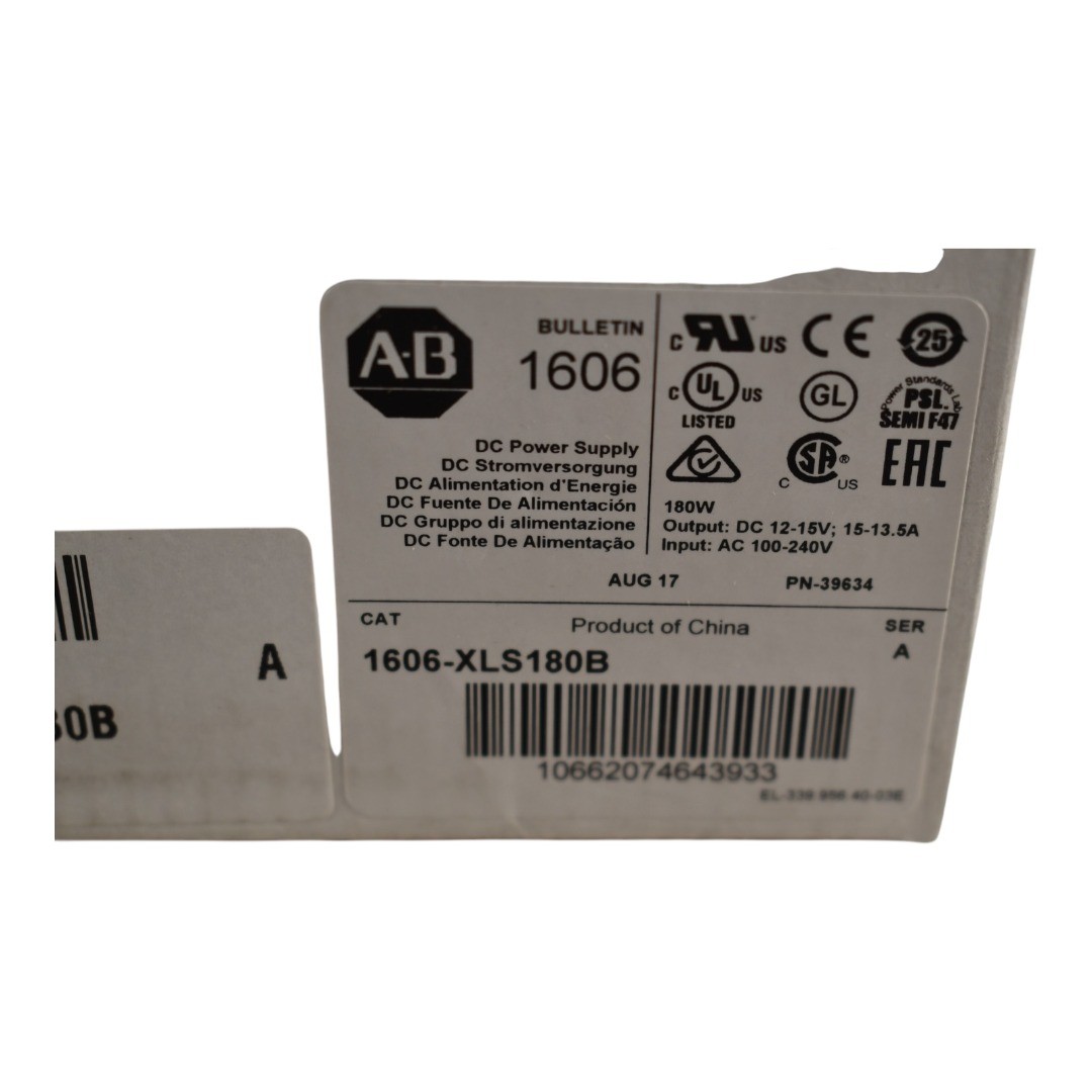 NEW Allen Bradley 1606-XLS180B Ser. A Power Supply, Bulletin 1606 XLS Performanc