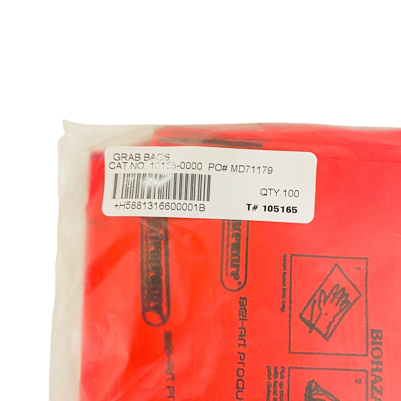 SP Bel-Art Scienceware Bench Top Biohazard Autoclave Bags Small Red, Pack of 100