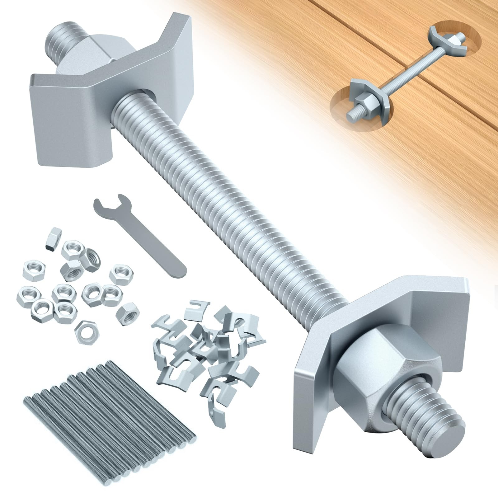 10 PCS Countertop Joint Connectors Butcher Block Fasteners Miter Bolts