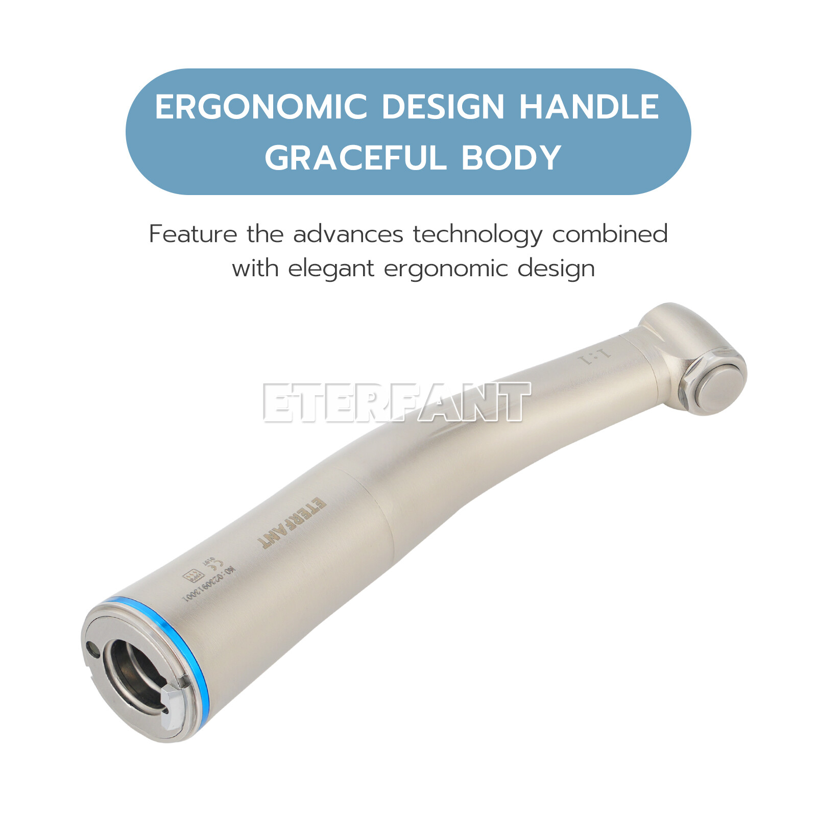 ETERFANT NSK STYLE Dental 1:1 Fiber Optic LED Low Speed Contra Angle Handpiece