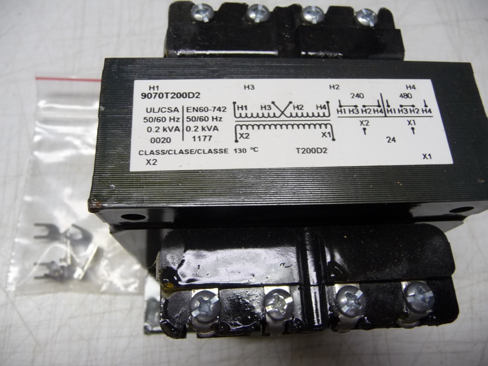 Square D, SQ-D, Control Transformer, 9070200D2, 240/480 – 24 Vac, 200 VA, New