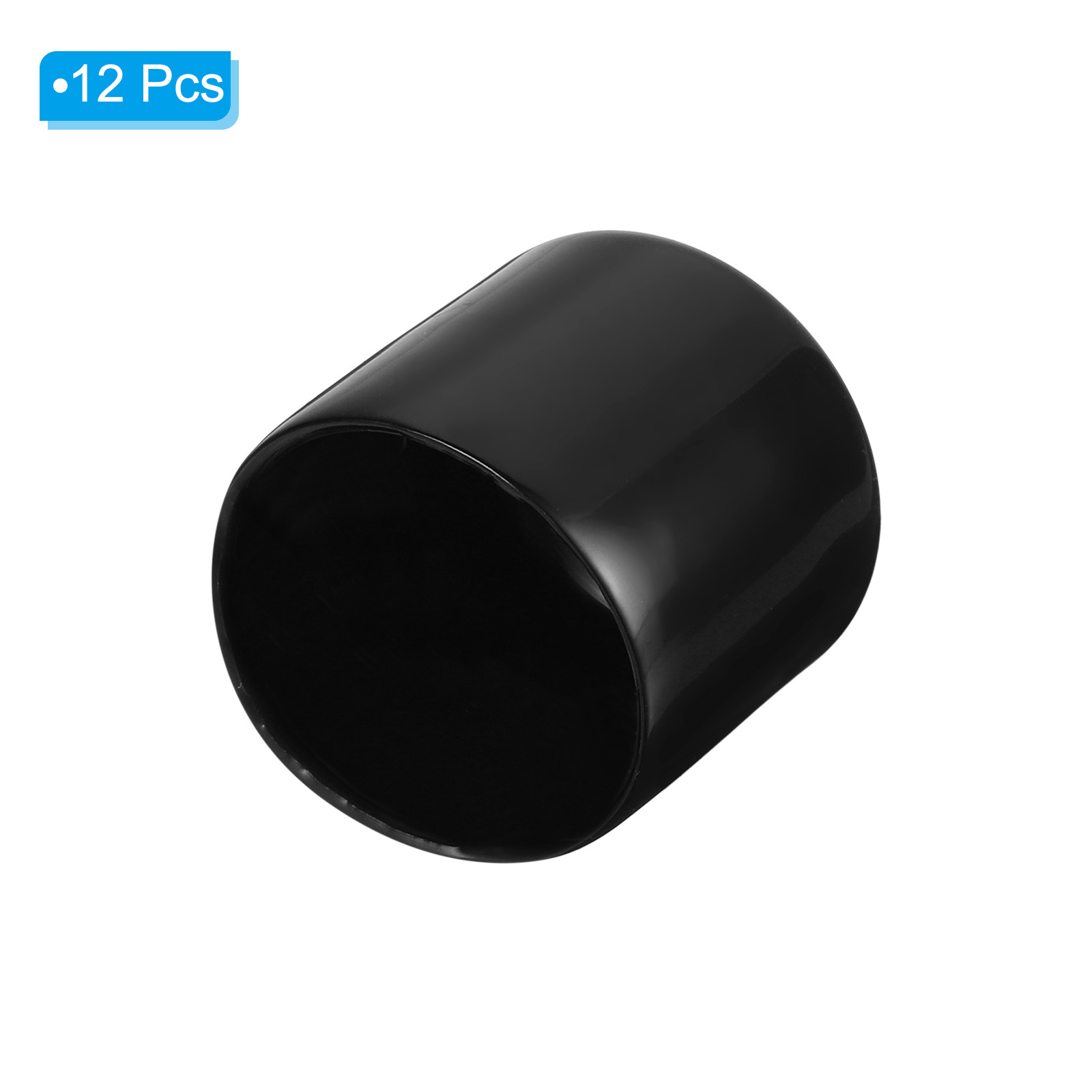 12Pcs 1 1/8″ ID Round Rubber End Caps Flexible Rubber Bolt Covers Caps Black