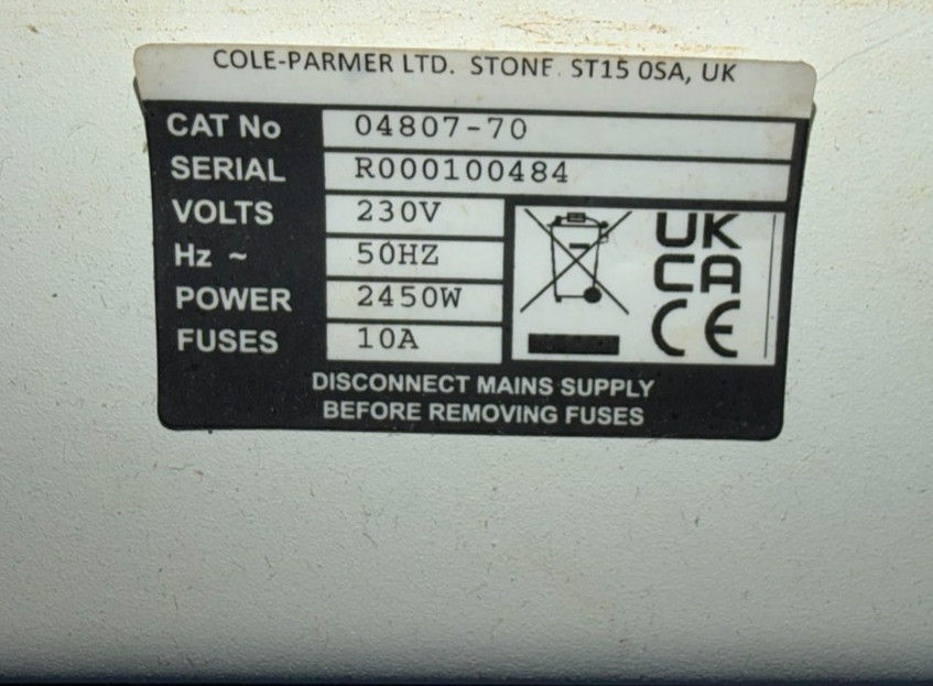 Cole-Parmer HP-200D-XL-C Digital Ceramic Hot Plate 30x50cm 230V 2250W