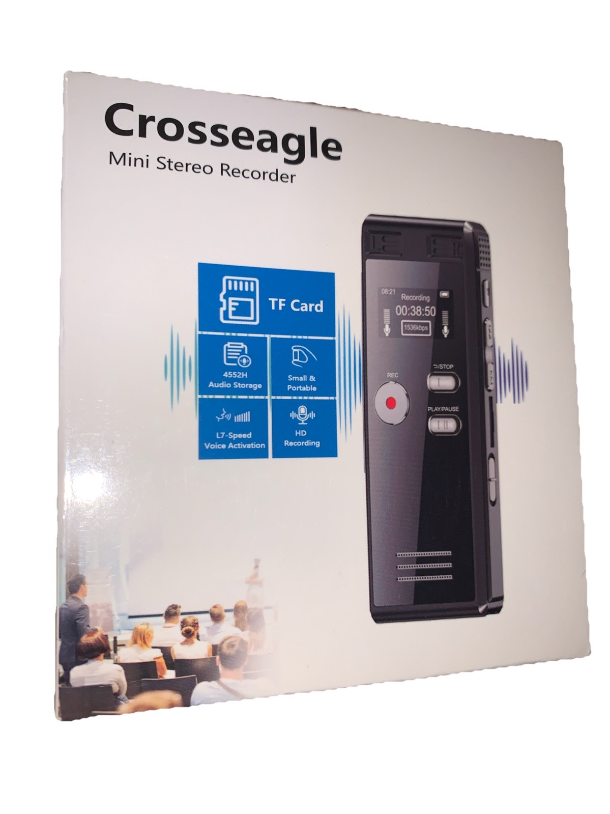 64GB Digital Recorder with Voice Activation – 4552 Hours for Lectures & Meetings
