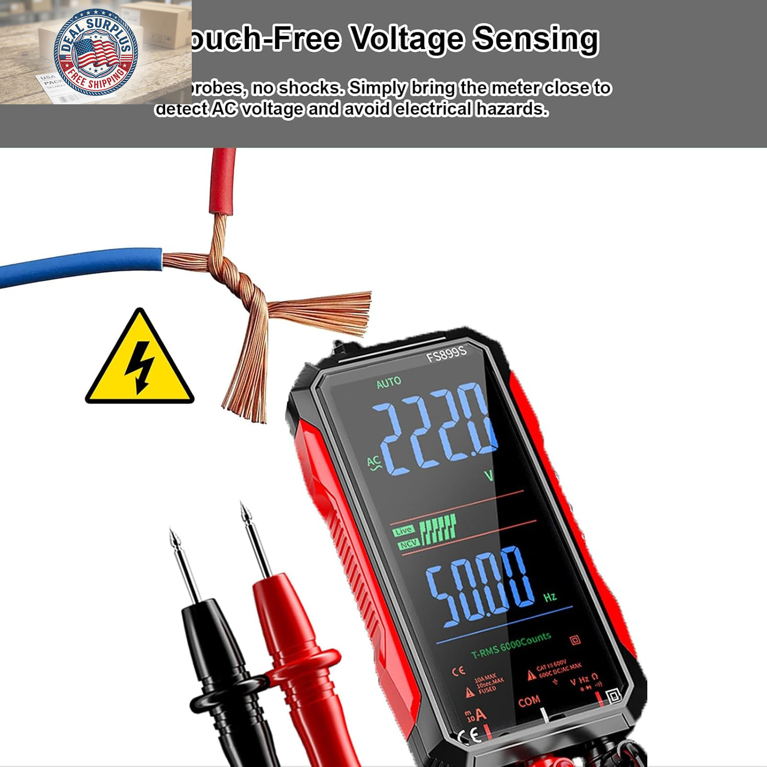 2026 Upgraded FS899L Digital Multimeter, Color Screen, USB-C with 20Pcs Silicone