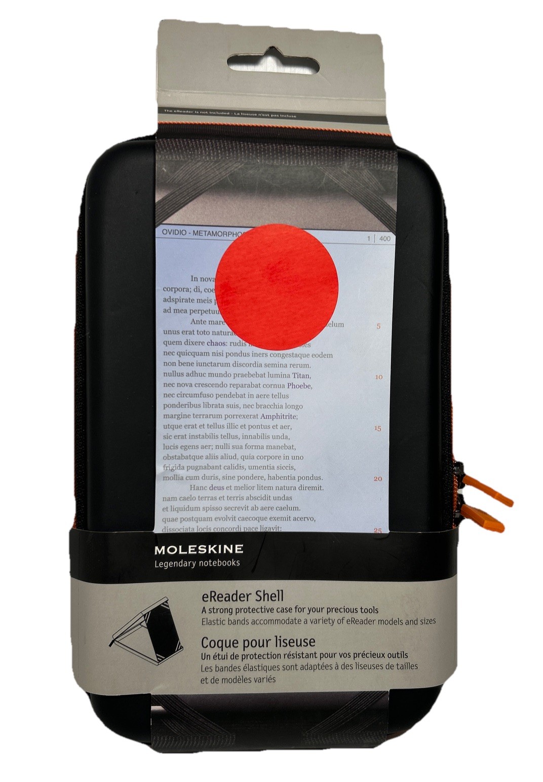 Moleskine Legendary Durable Notebook eReader Shell Black Orange Zipper 10″ X 6″
