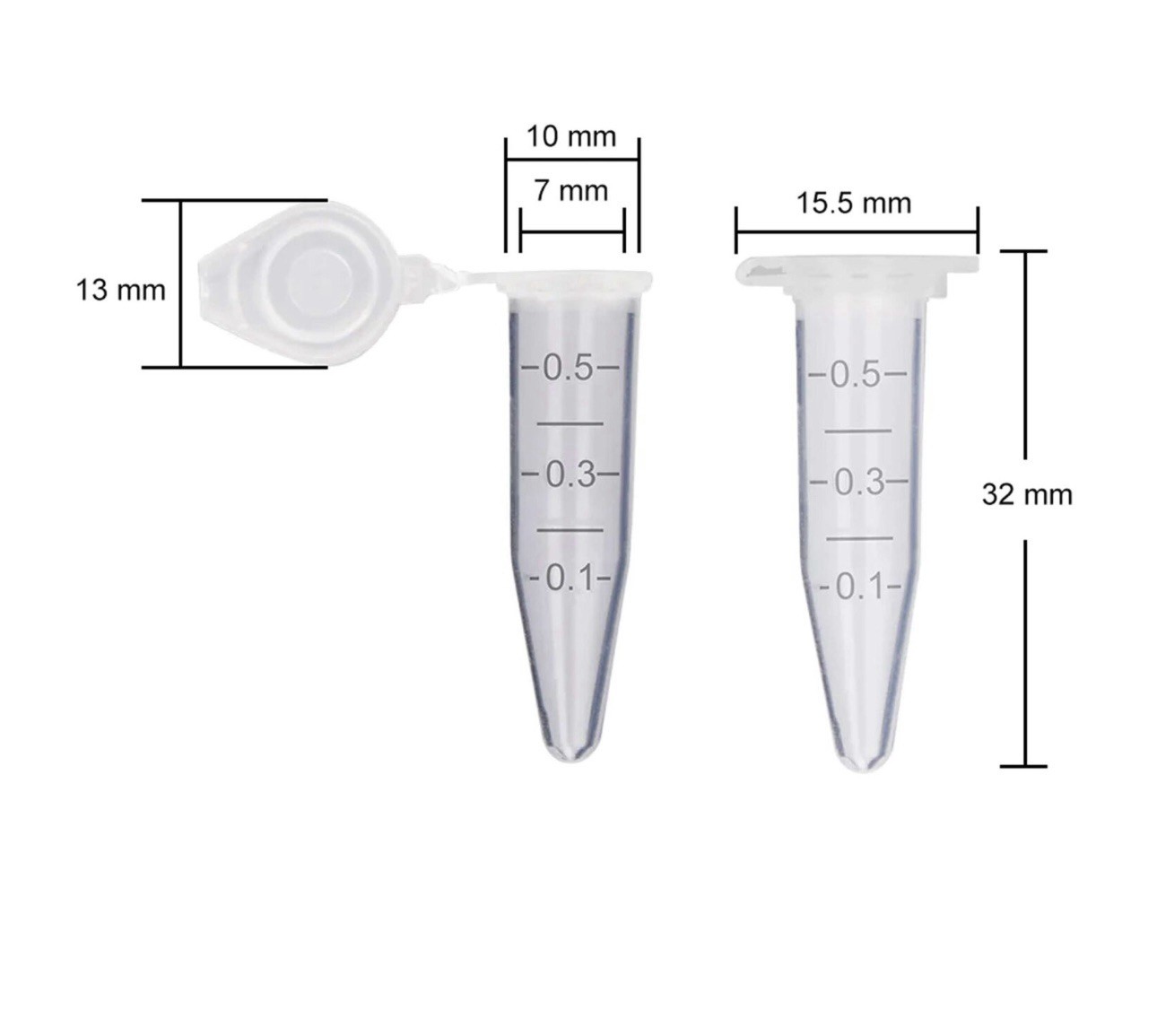 1.5mL, 5mL Microcentrifuge Tube Conical Lock Cap Dnase/Rnase Free