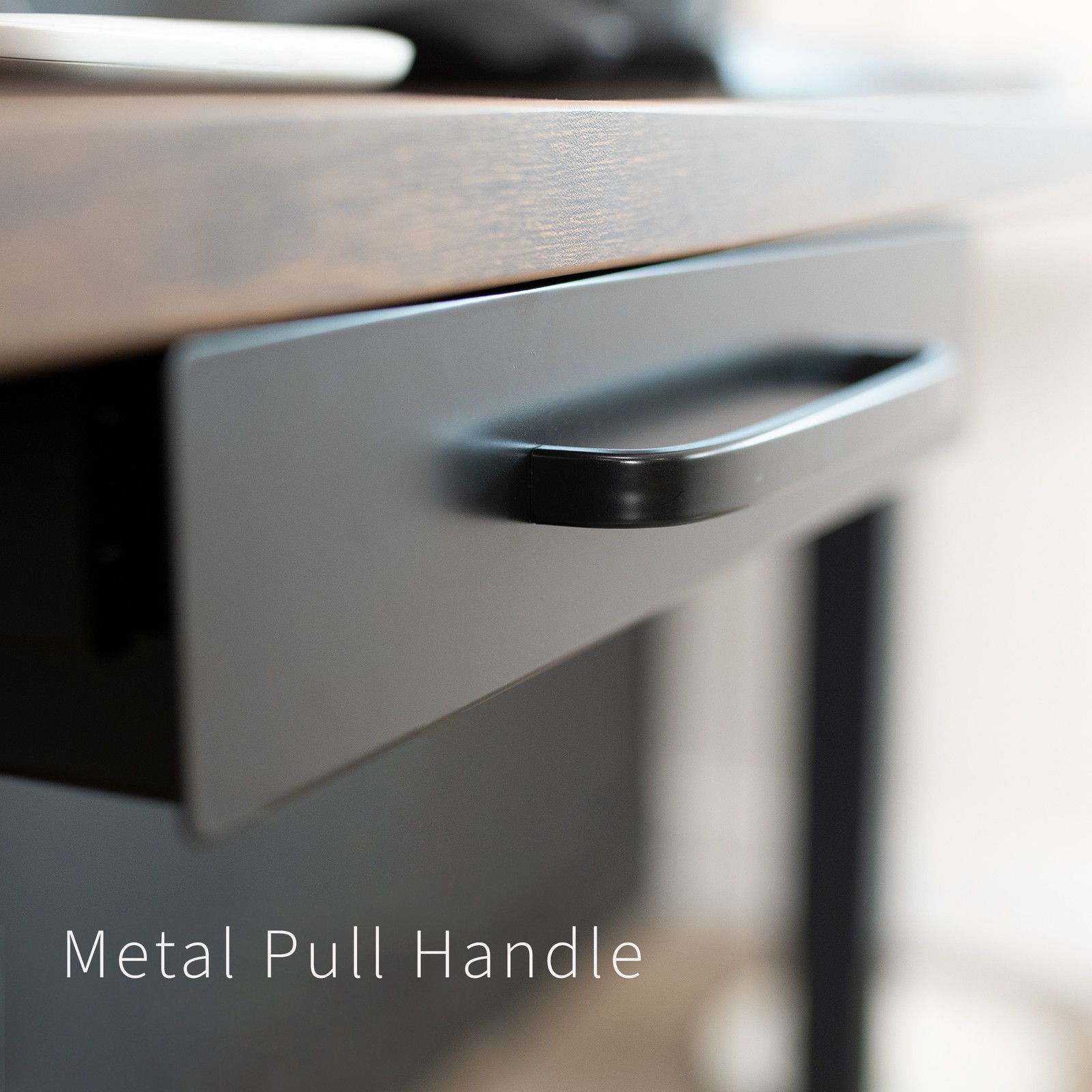 VIVO Black Space Saver Sliding Under Desk Storage Drawer with Pull Handle