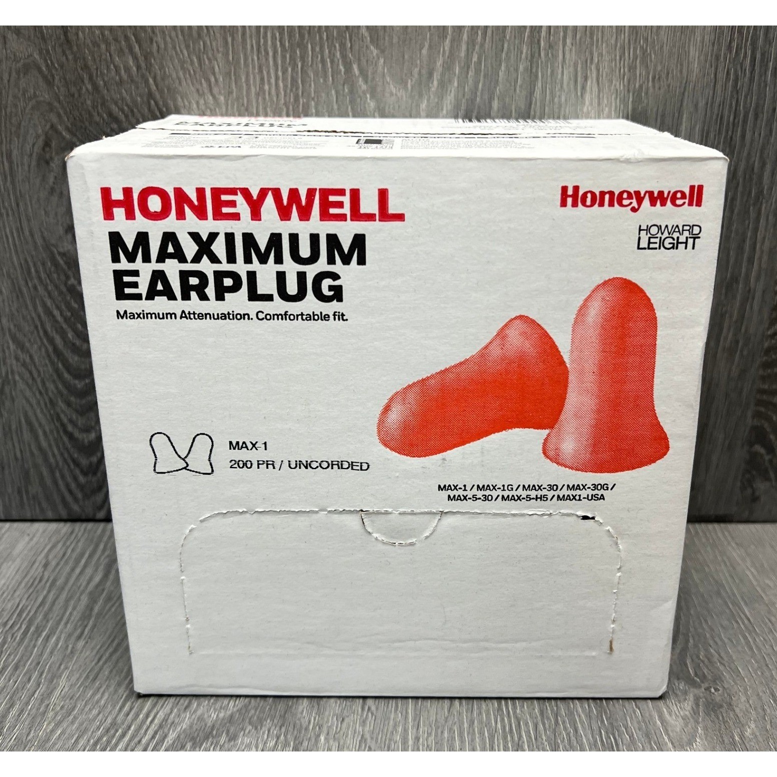 Honeywell Howard Leight MAX-1 Uncorded Foam Earplugs 200 Pairs NRR 33dB Orange