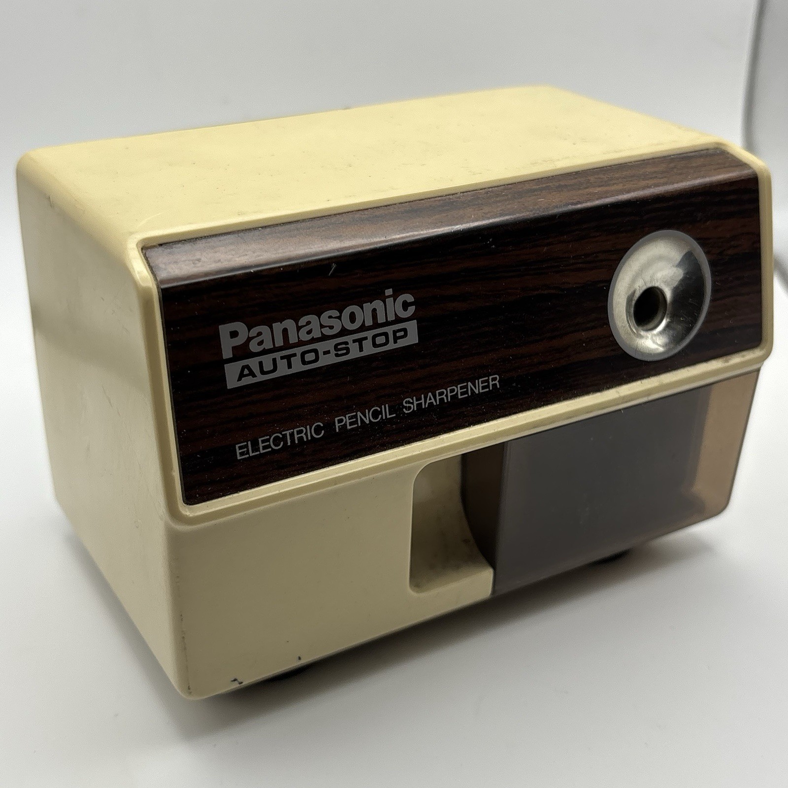 Vintage Panasonic Auto Stop Electric Pencil Sharpener Beige Model KP-110 – Works