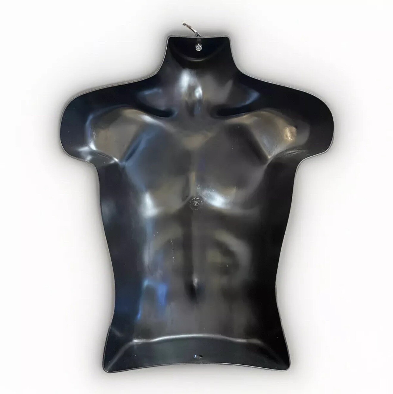 Torso Form Molded Man’s Shirt Frosted Fits S – L Hanging Male Mannequin Black