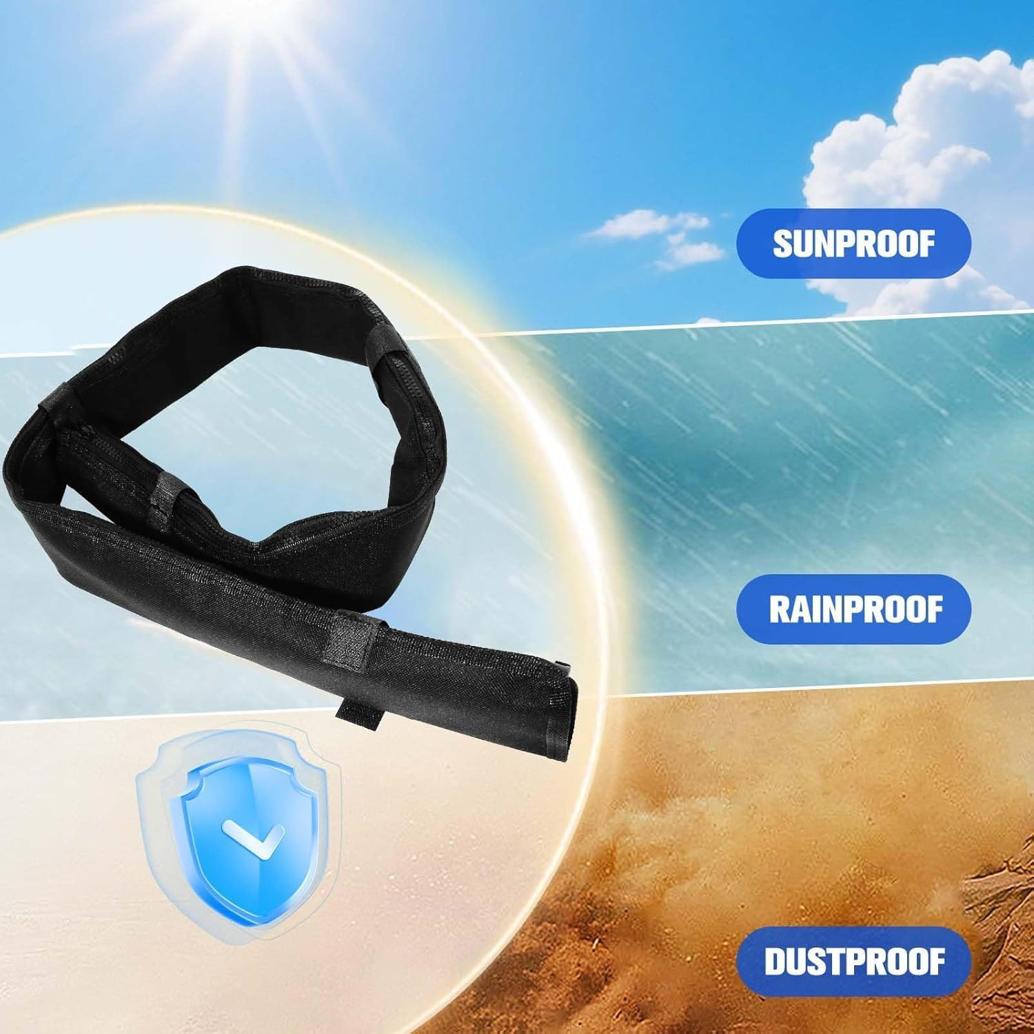 48 Inch Black Trolling Motor Cable Sleeve | Waterproof Weather-Resistant Suitabl