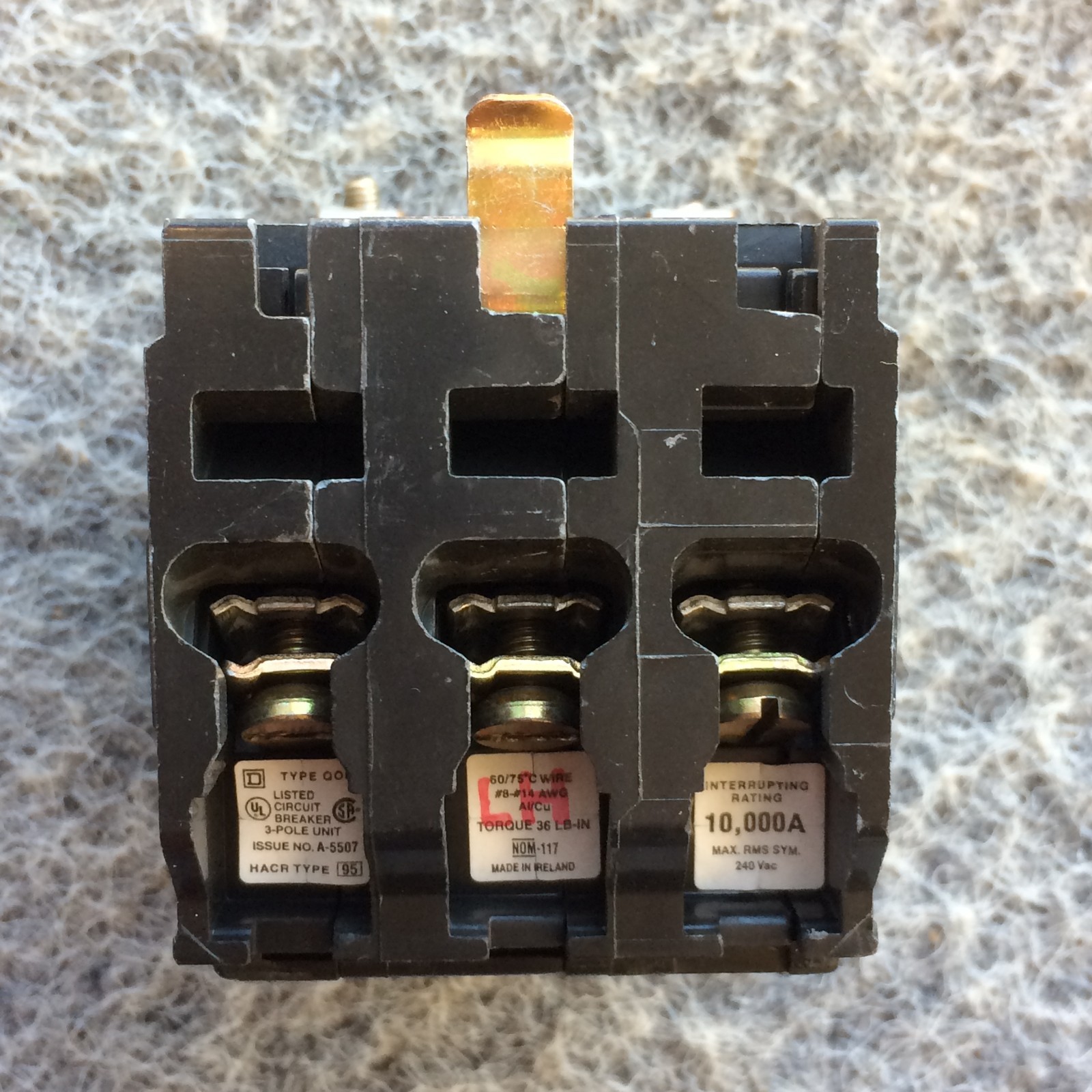 Square D QOB330 3 Pole 30 Amp 240V Bolt On QOB Circuit Breaker NOS