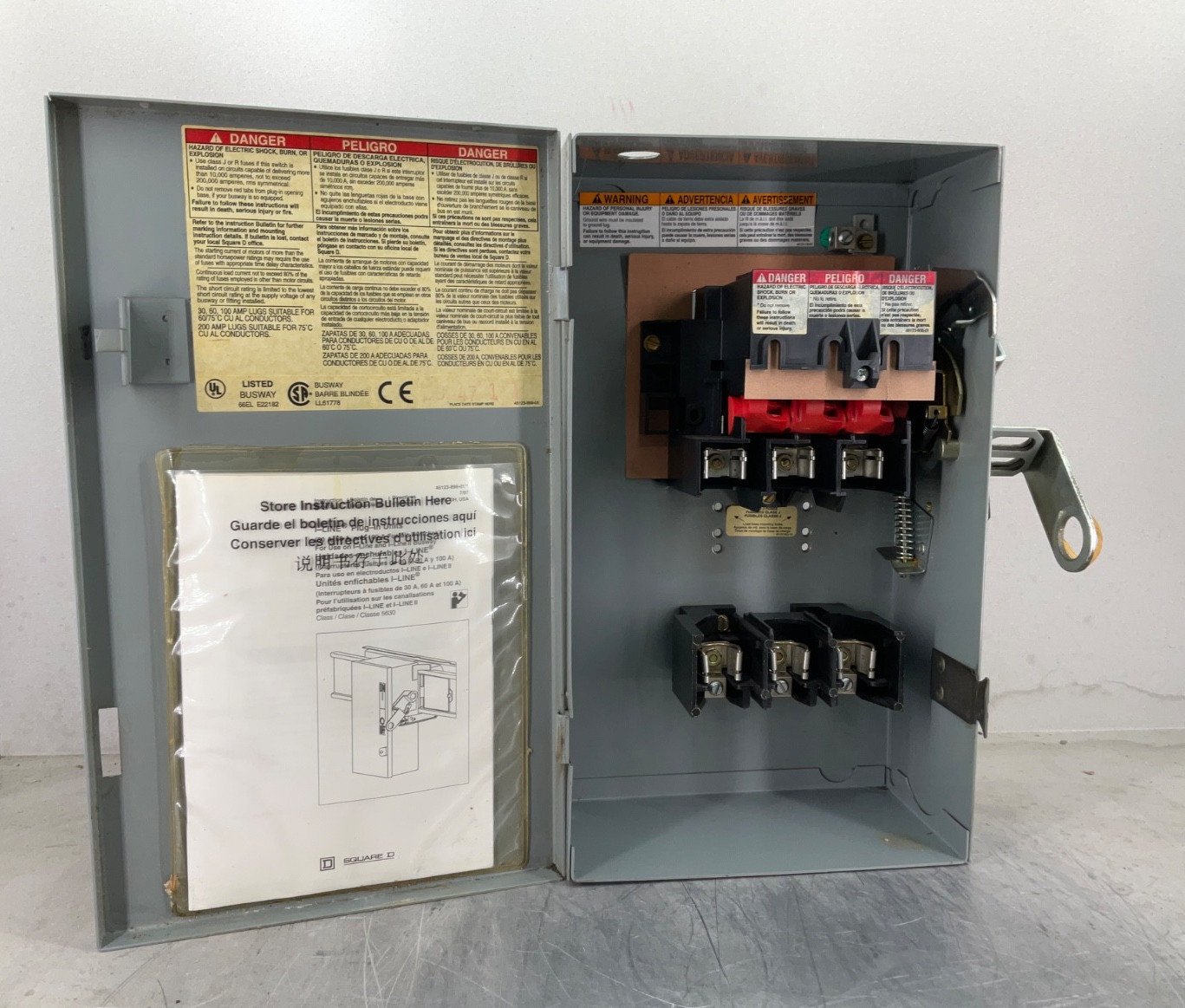 SQUARE D PQ3603G I-LINE BUSWAY FUSIBLE BUS PLUG SWITCH 30 A 3P3W 600V