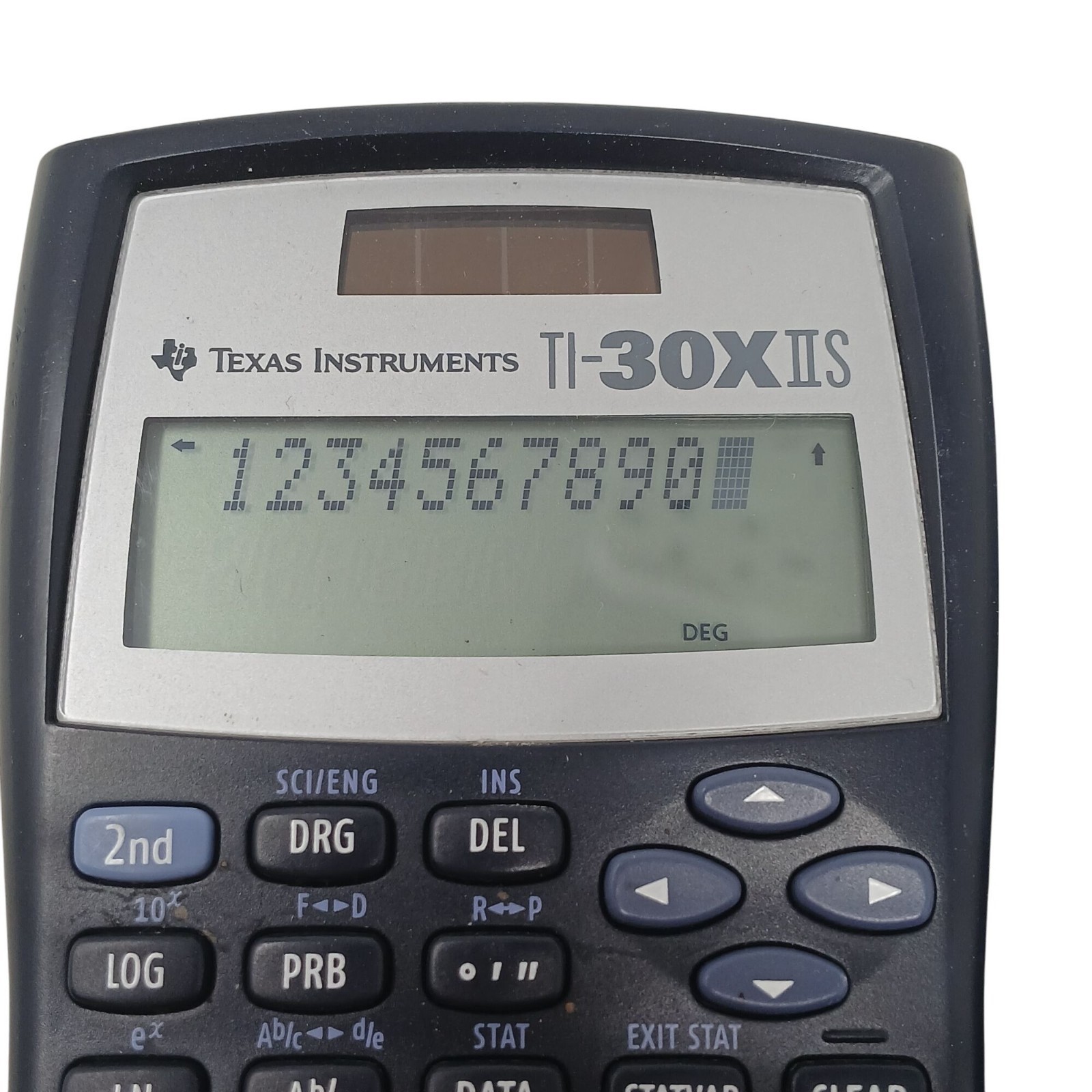 Texas Instruments TI-30X IIS Scientific Calculator Black w/Blue Cover Works #D14