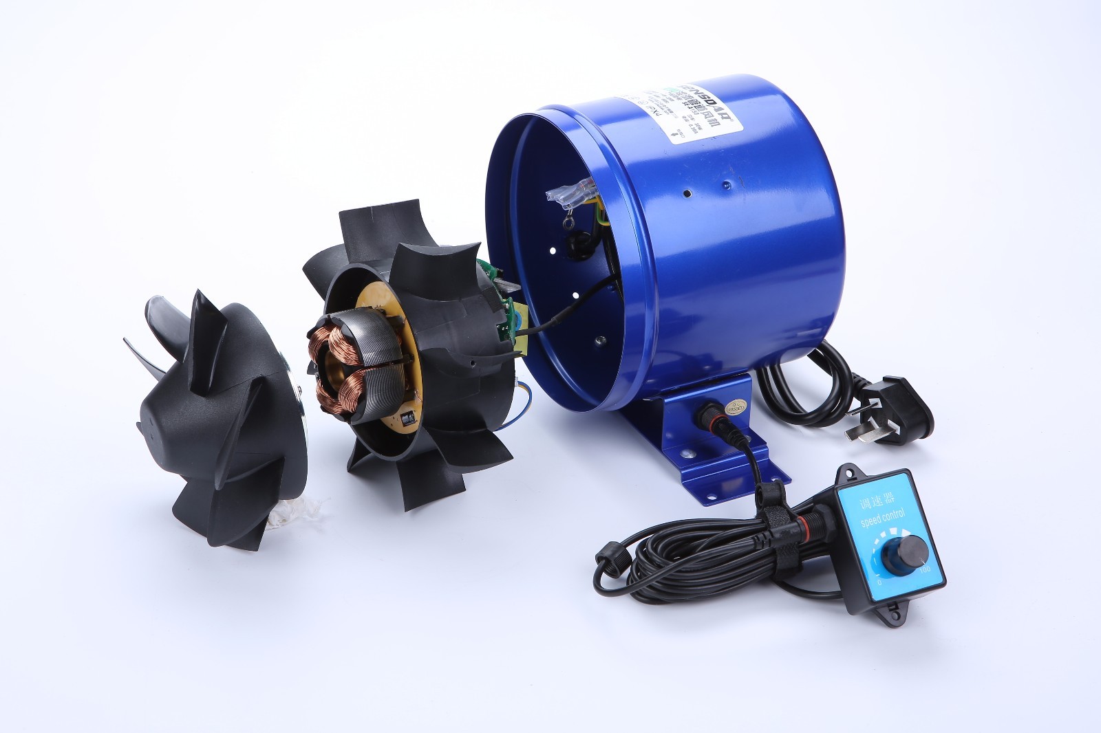 8″ Inline Duct Fan w/ Speed Controller 8 Inch 115-230V Exhaust Blower