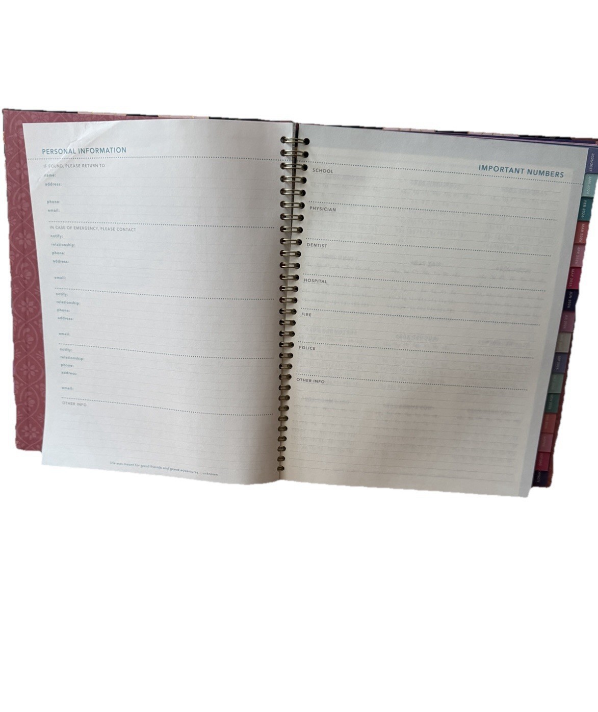 2026 Clementine 12 month Planner Peach/ Pink Floral Planner size 8×6.5” Small