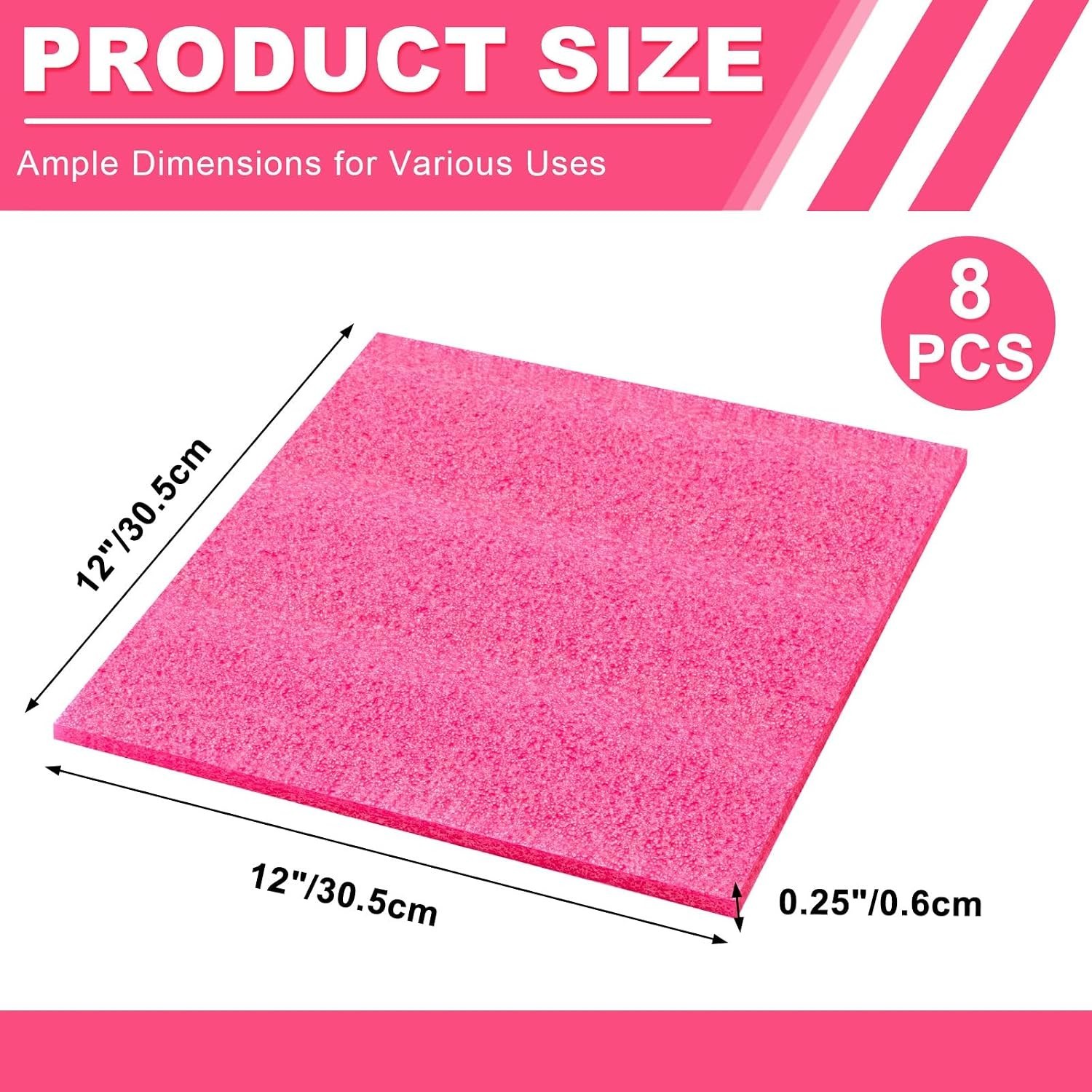 Cuttable 8 Pcs Pink Antistatic Foam Sheets – Perfect for Crafts & Shipping