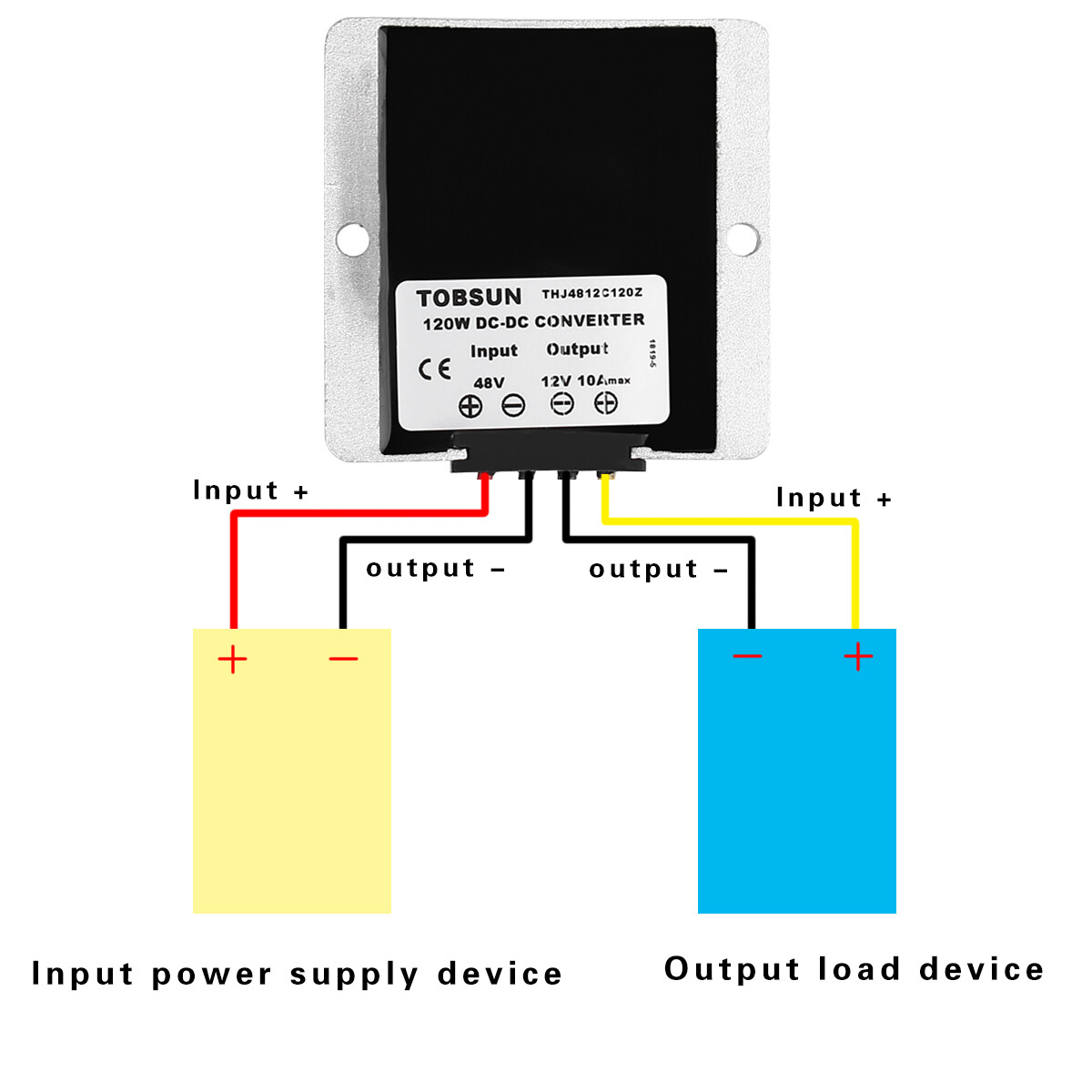 48V to 12V Voltage Reducer DC to DC 10A 120W Converter Regulator Waterproof