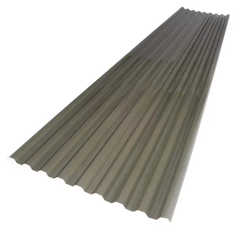 72 In. L X 21 In. W Corrugated Polycarbonate Plastic Trapezoid Clear Light Grey
