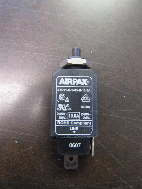 AIRPAX ATR11-C-Y-63-B-10.0A 10A THERMAL CIRCUIT BREAKER