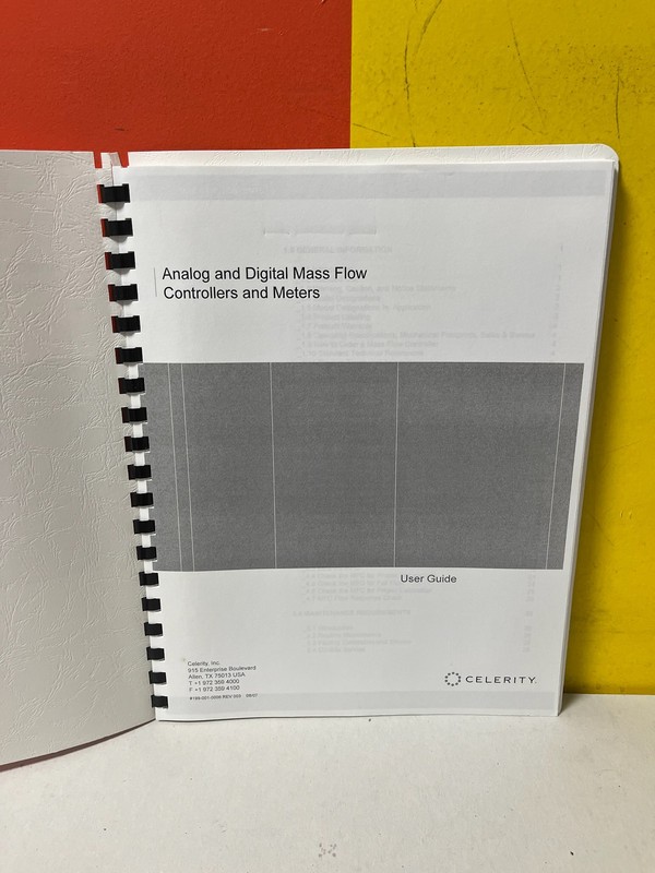 915 Analog and Digital Mass Flow Controllers and Meters User Guide