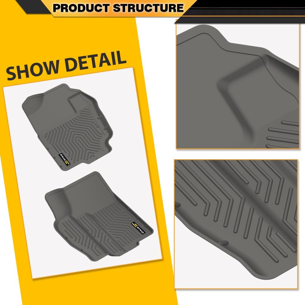 TPE All Weather Floor Mats Gray 2pc for Dodge Ram 1500 94-01 Ram 2500 3500 94-02