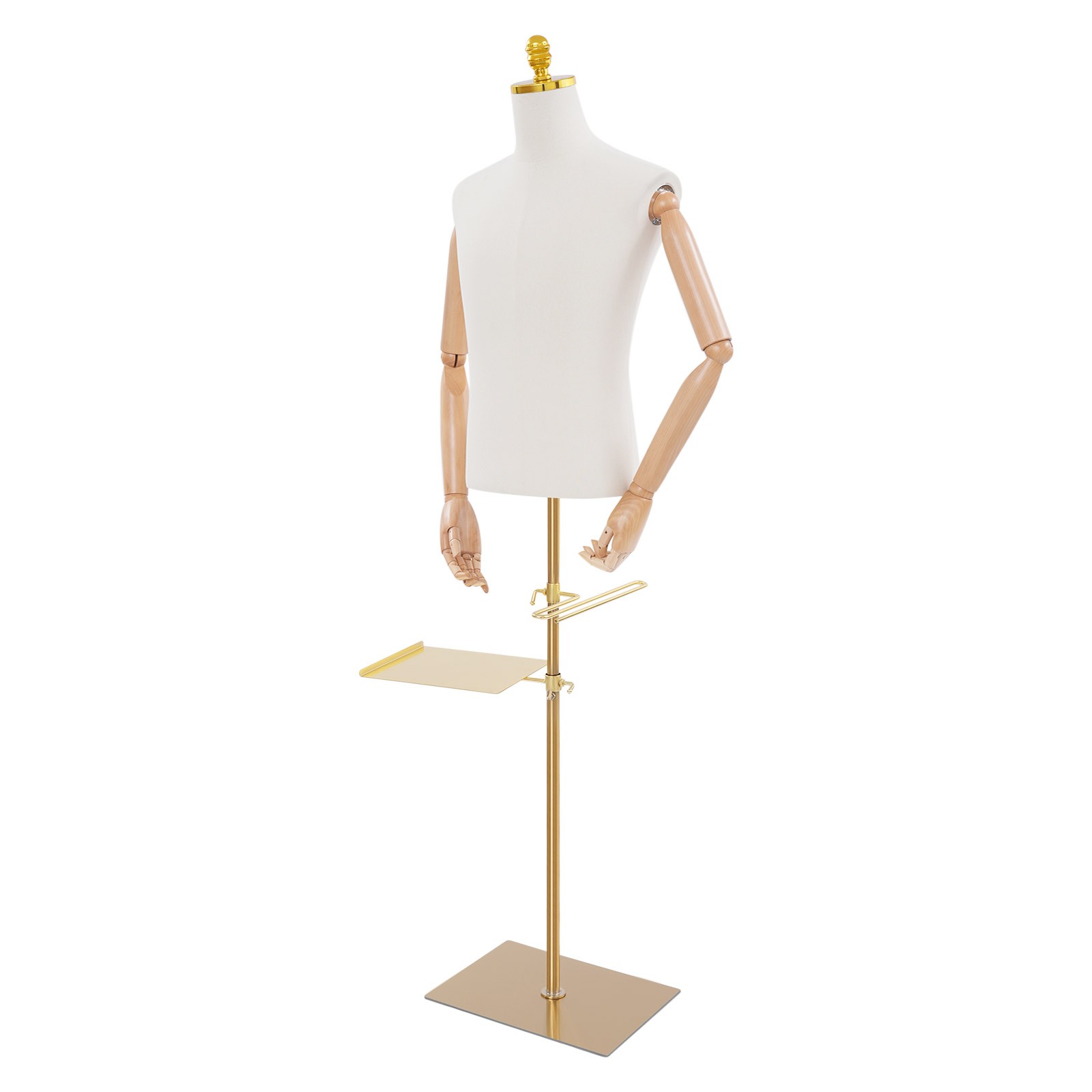 Adjustable Male Mannequin 150-180cm with Pants & Shoe Rack, 66 lbs Capacity
