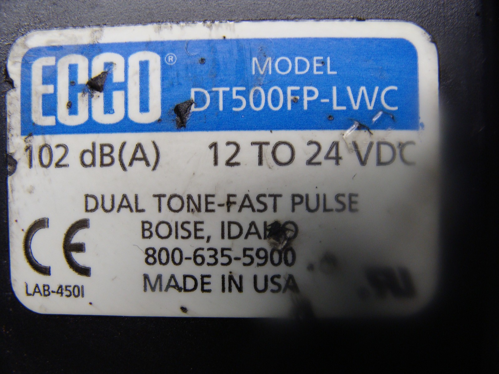 ECCO DT500FP-LWC 154-011-059/002 DUAL TONE ALARM PULL FROM RAYMOND EASI-OPC30TT