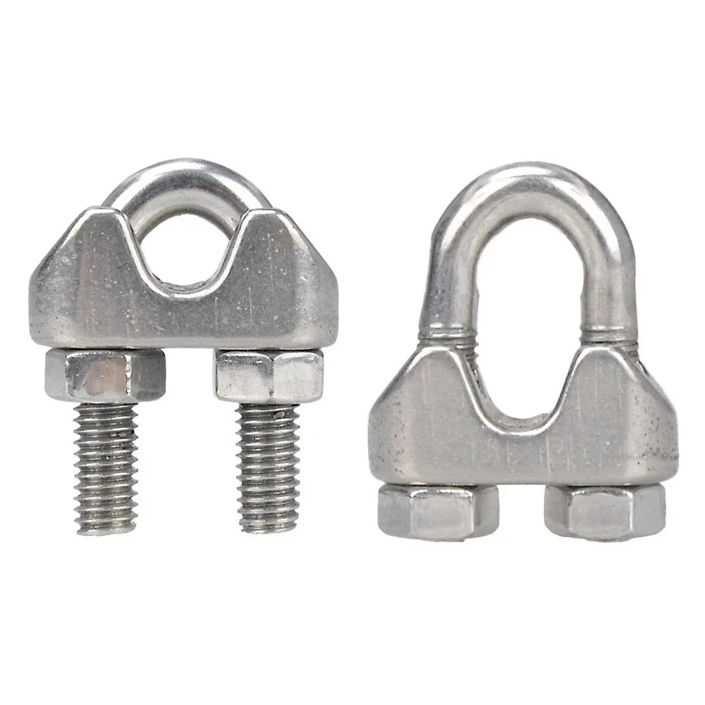20PCS M5 3/16 Stainless Steel Wire Rope Cable Clip Clamp U-Bolt Clamp Kit