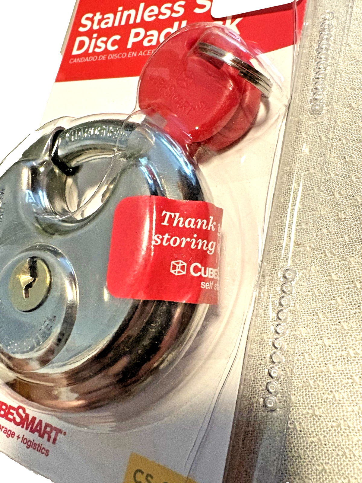 NEW CUBESMART CS-670 2-3/4″ STAINLESS STEEL DISC PADLOCK
