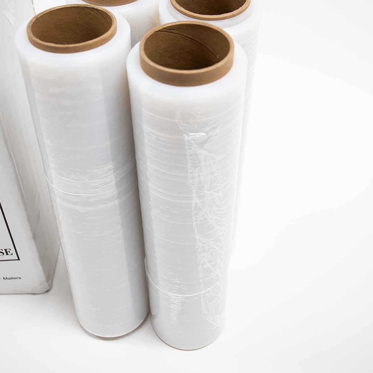 Clear 18″ 80 Gauge Stretch Film Pallet Wrap Moving Warehouse 4 ROLLS CASE