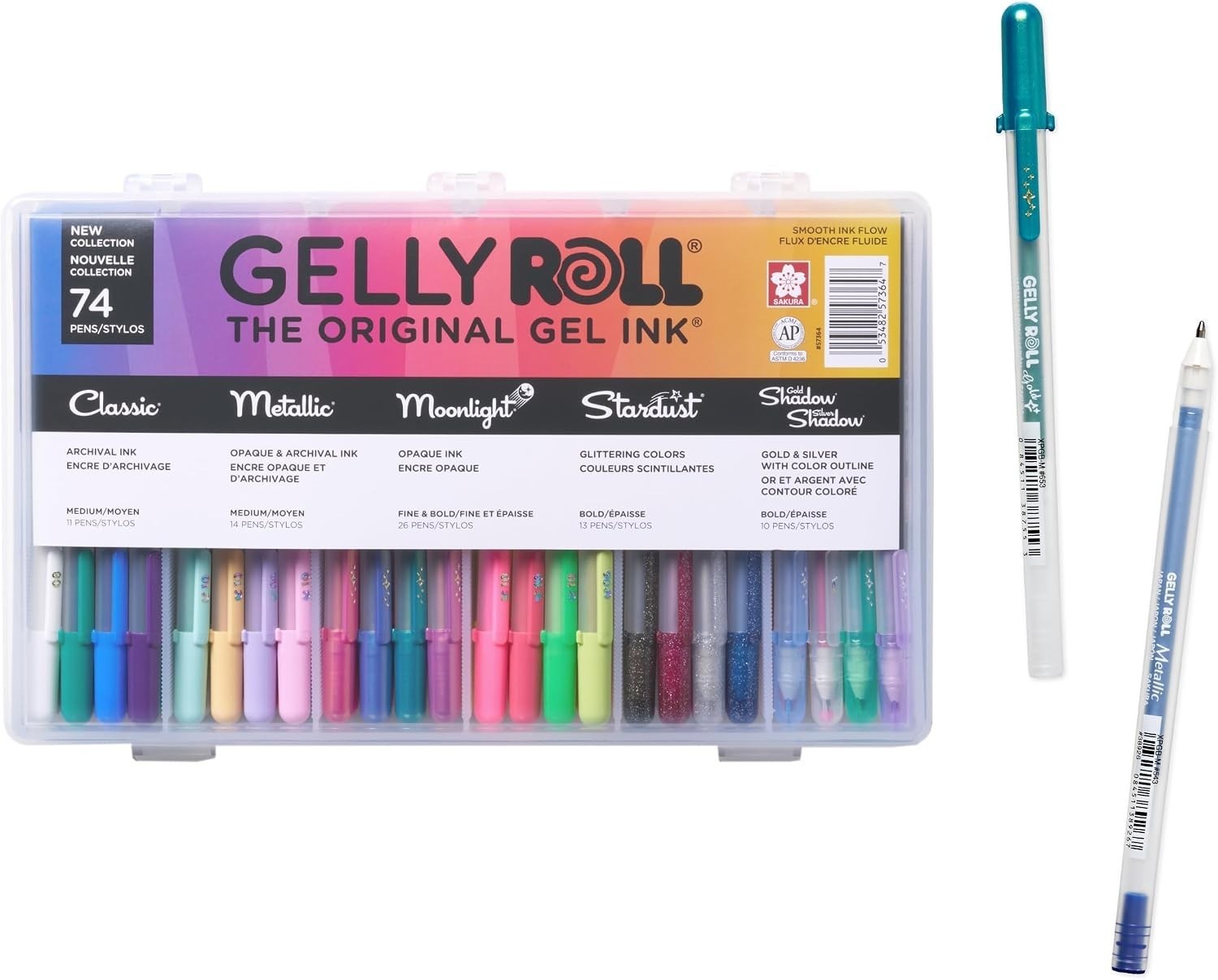 SAKURA Gelly Roll Gel Pens – Gift Set – Ink Pen Set – Art DIY Projects – 74 Pack