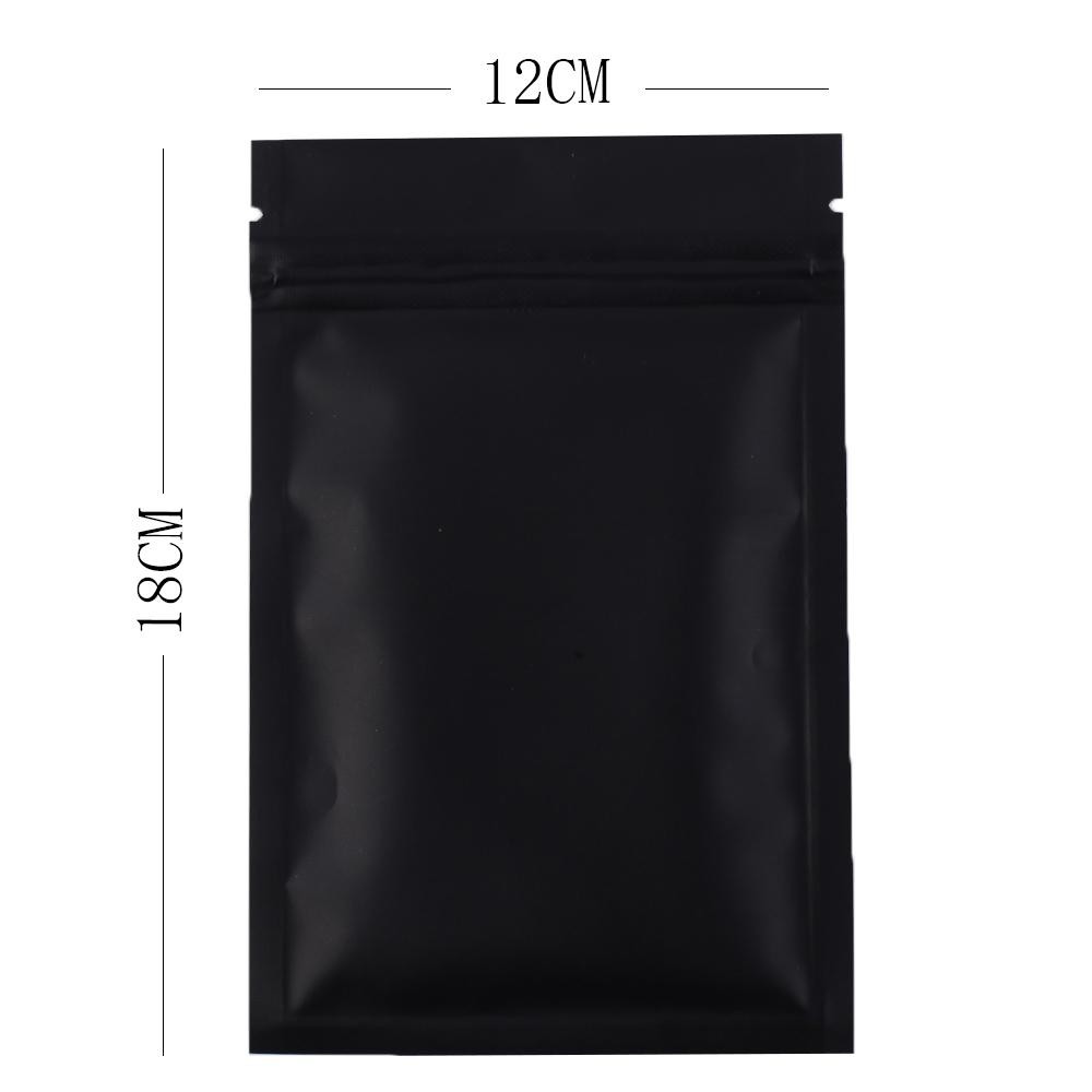 100 Flat Black Metallic Foil Resealable Bags Repacking Pouch w/ Variety of Sizes