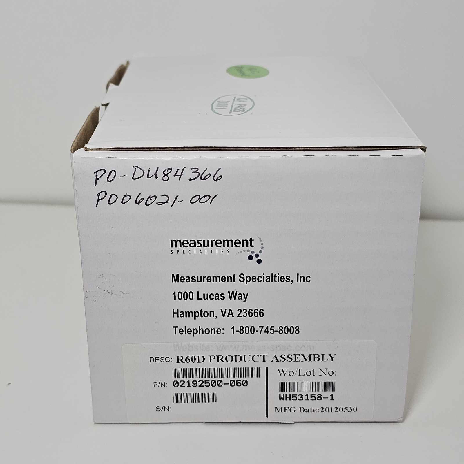 02192500-060 Measurement Specialties Rotary Variable Inductance Transducer R60D