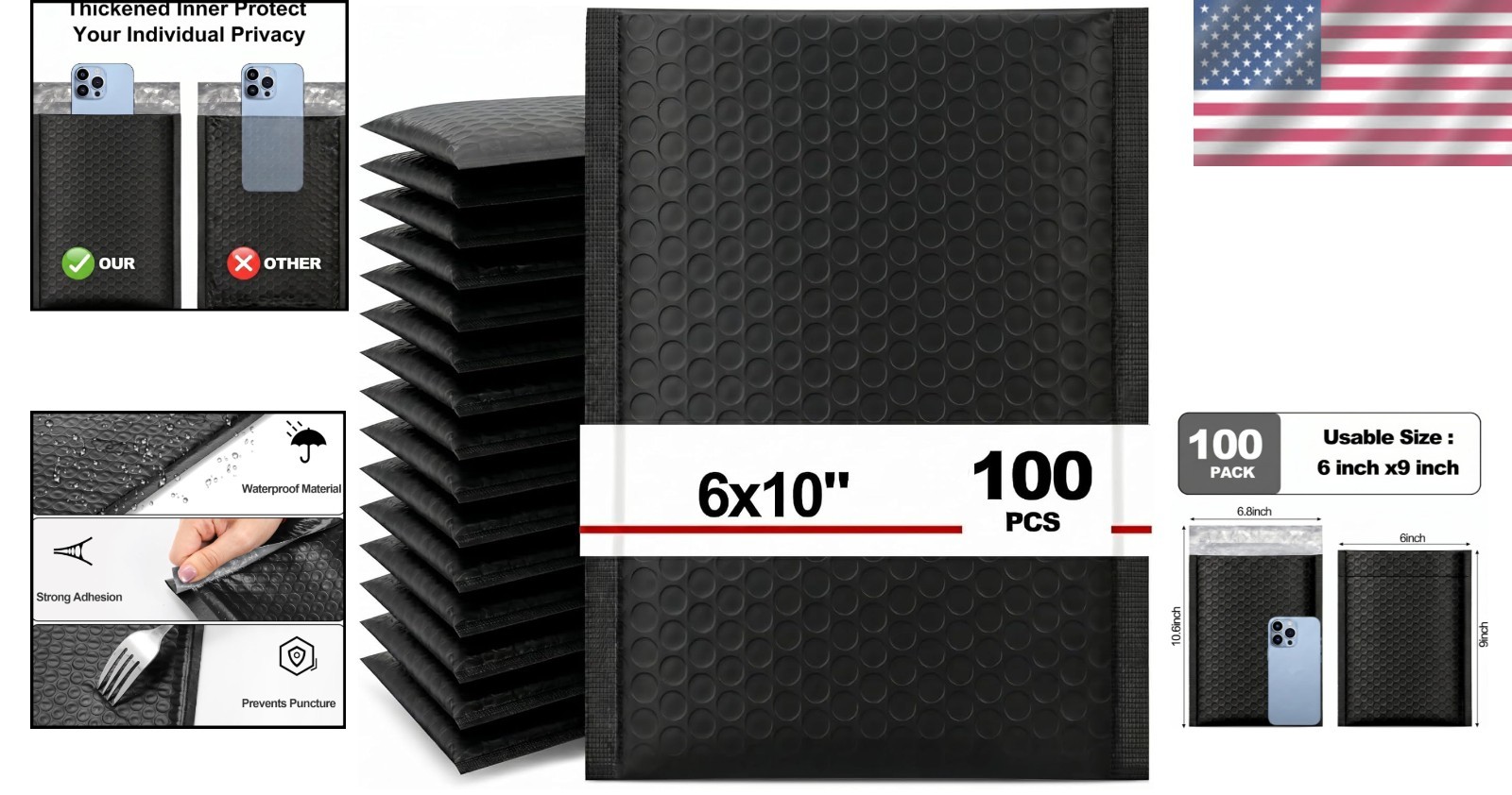 100 Pack Bubble Mailers 6×10 Inches Bubble Mailer Usable Size 6×9″ Envelopes …