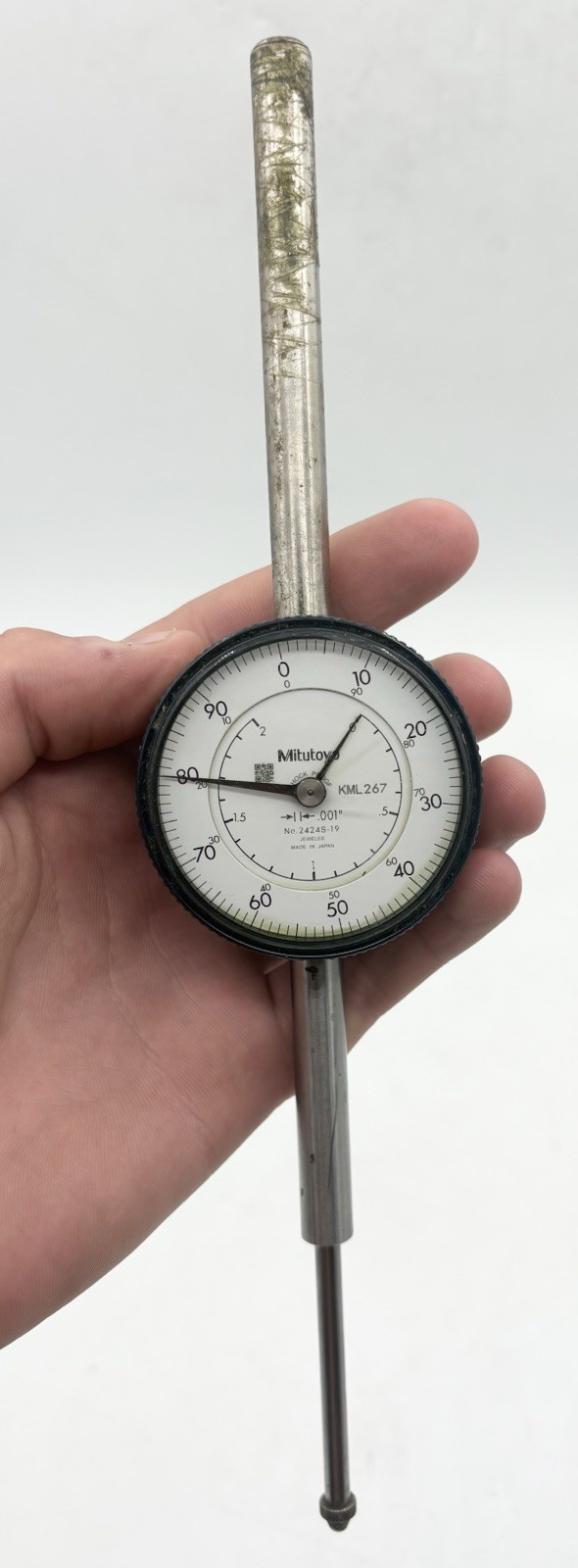 Mitutoyo No. 2424s-19 .001” KML267 Jeweled Gauge Made In Japan USED +