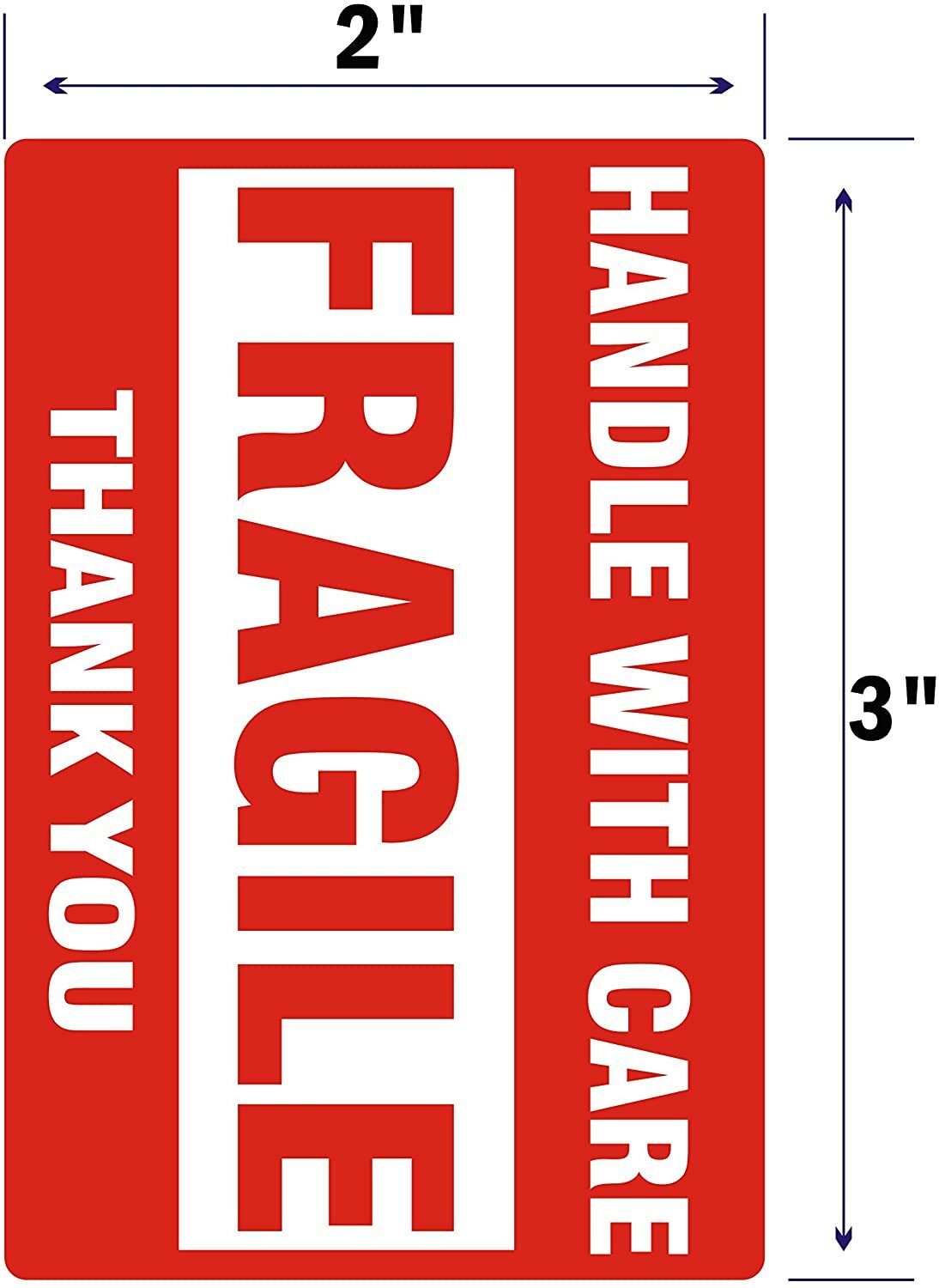 Fragile Stickers 1 Roll 500 2×3 Fragile Label Sticker Handle With Care Mailing